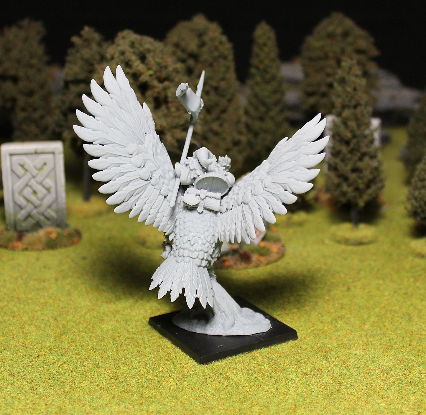 Dwarf Lord on Owl, Fantasy Skirmish Miniatures by MoM Miniatures, perfect for Fantasy Wargames and RPGs