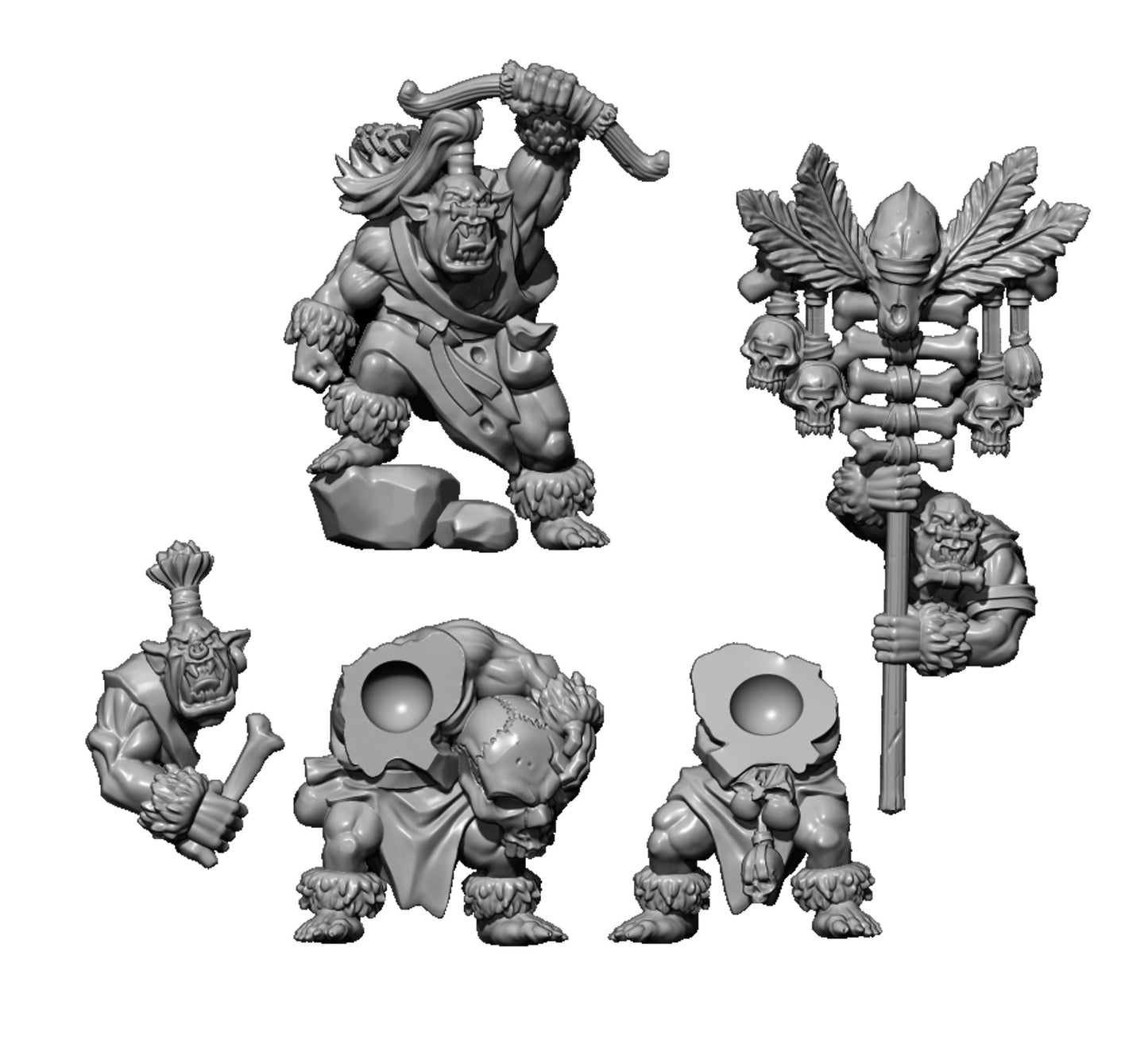 Wild Orc Archers, Fantasy Skirmish Miniatures by MoM Miniatures, perfect for Fantasy Wargames and RPGs