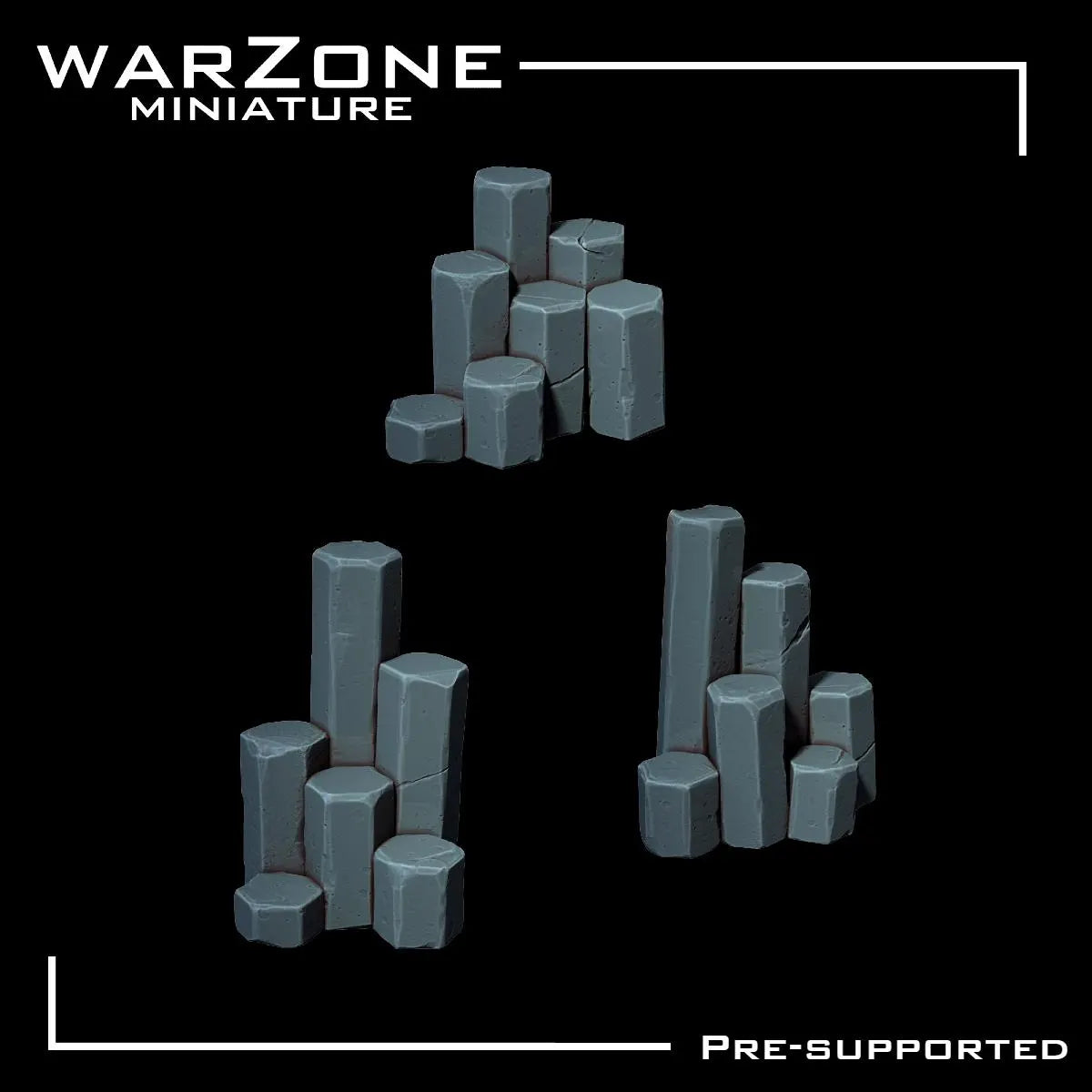 Rock / Basalt rocks basing bits, Grimdark Conversion Parts and Basing Materials Sculpted by WarZone Miniature