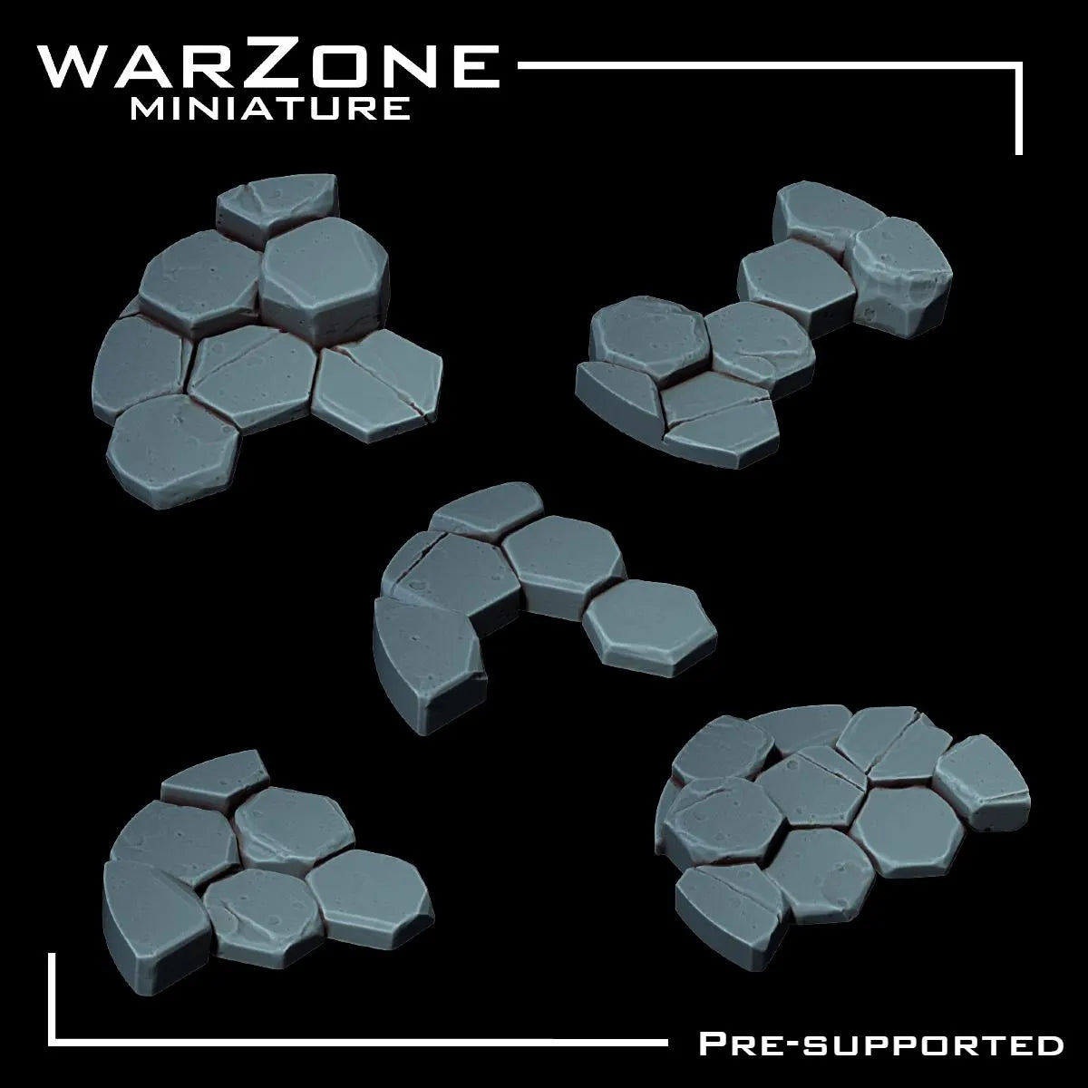 Rock / Basalt rocks basing bits, Grimdark Conversion Parts and Basing Materials Sculpted by WarZone Miniature