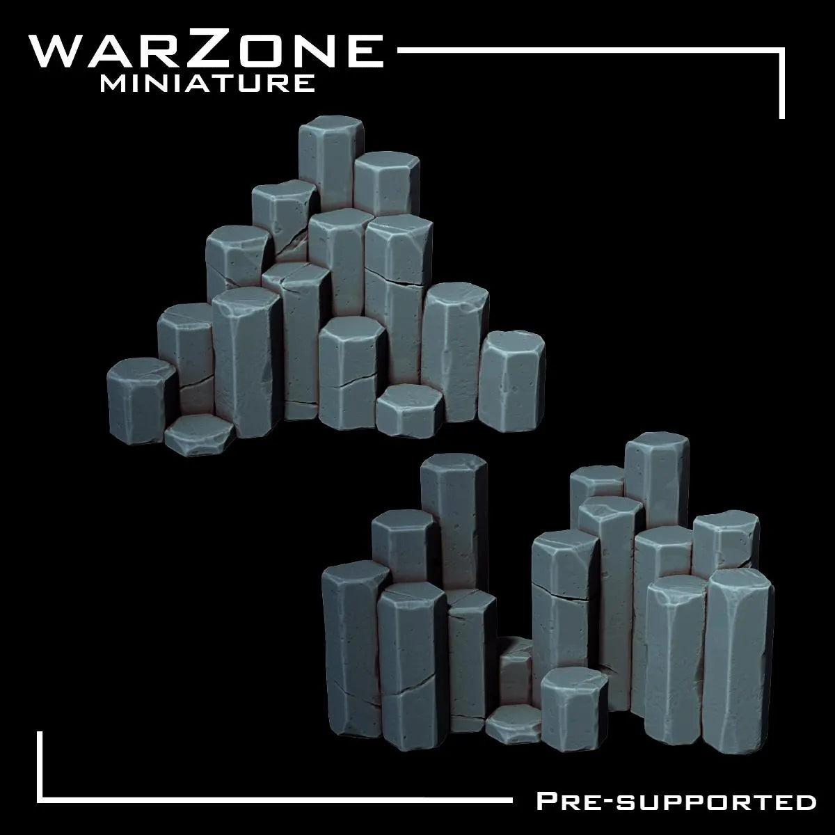 Rock / Basalt rocks basing bits, Grimdark Conversion Parts and Basing Materials Sculpted by WarZone Miniature
