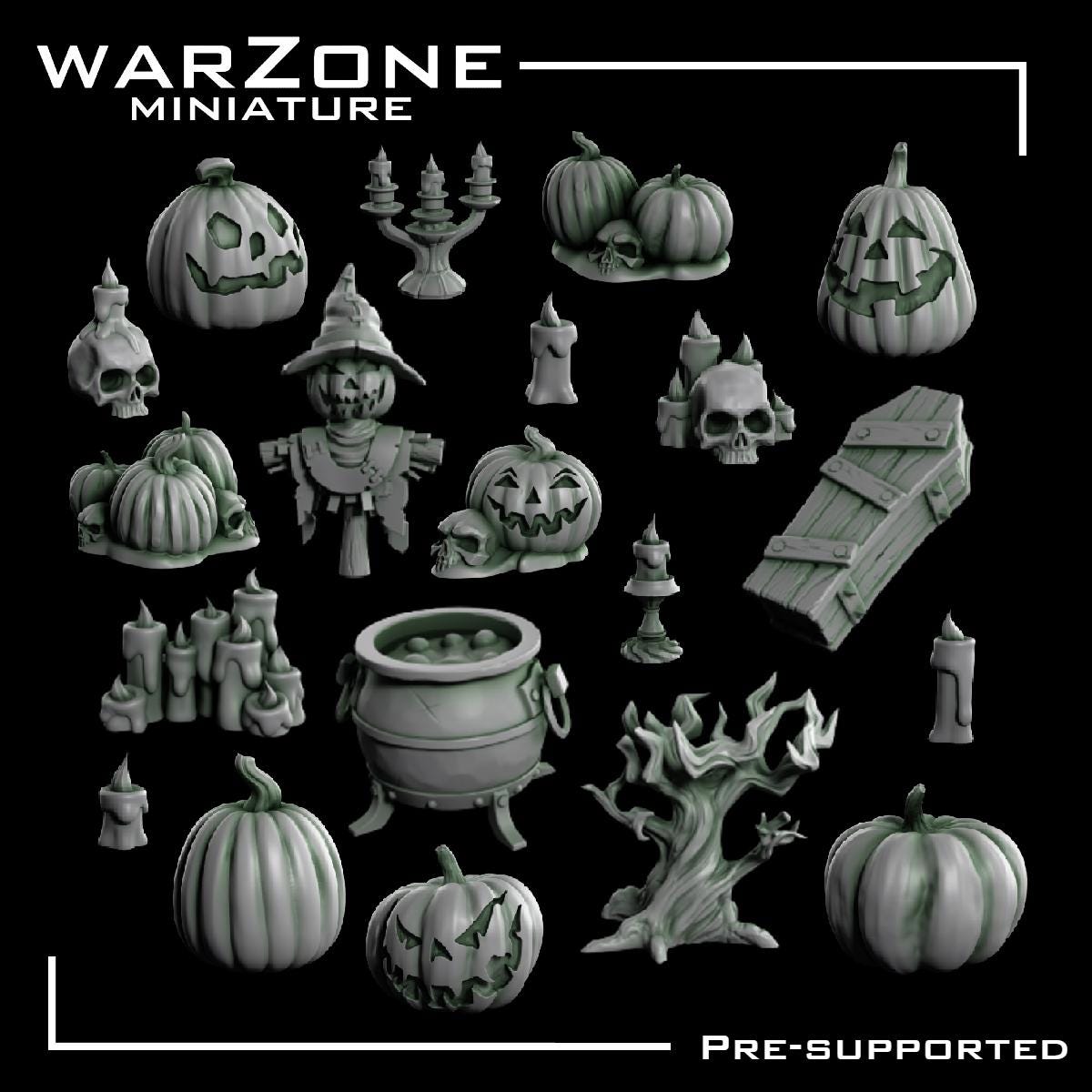 Halloween / Halloween Basing Bits, Grimdark Conversion Parts and Basing Materials Sculpted by WarZone Miniature