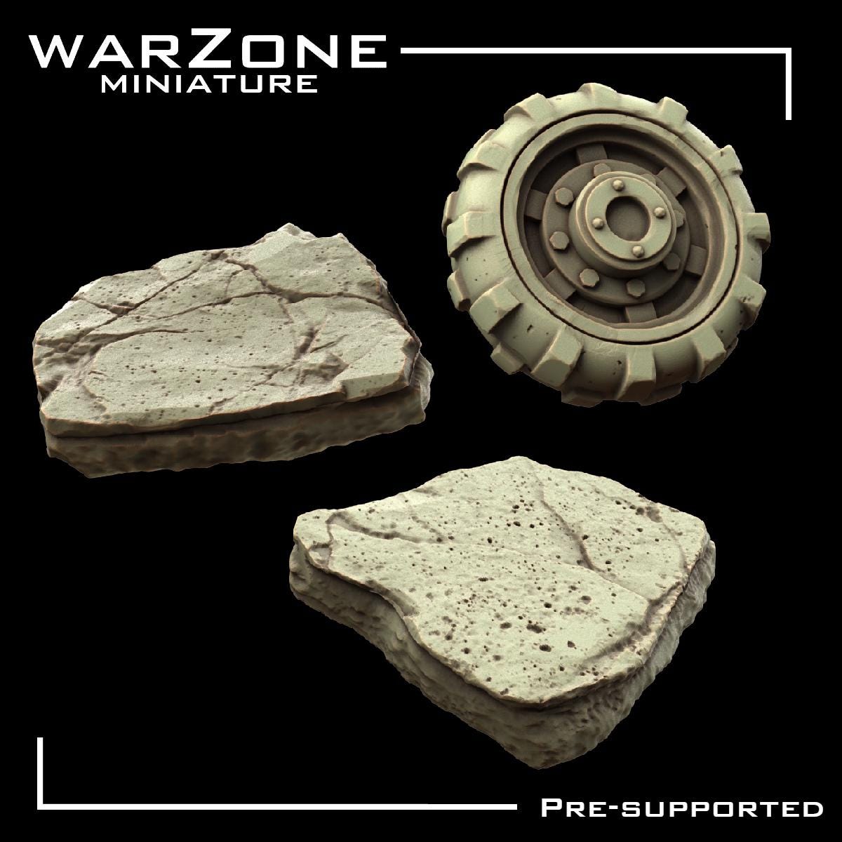 City / City Urban Basing Bits, Grimdark Conversion Parts and Basing Materials Sculpted by WarZone Miniature