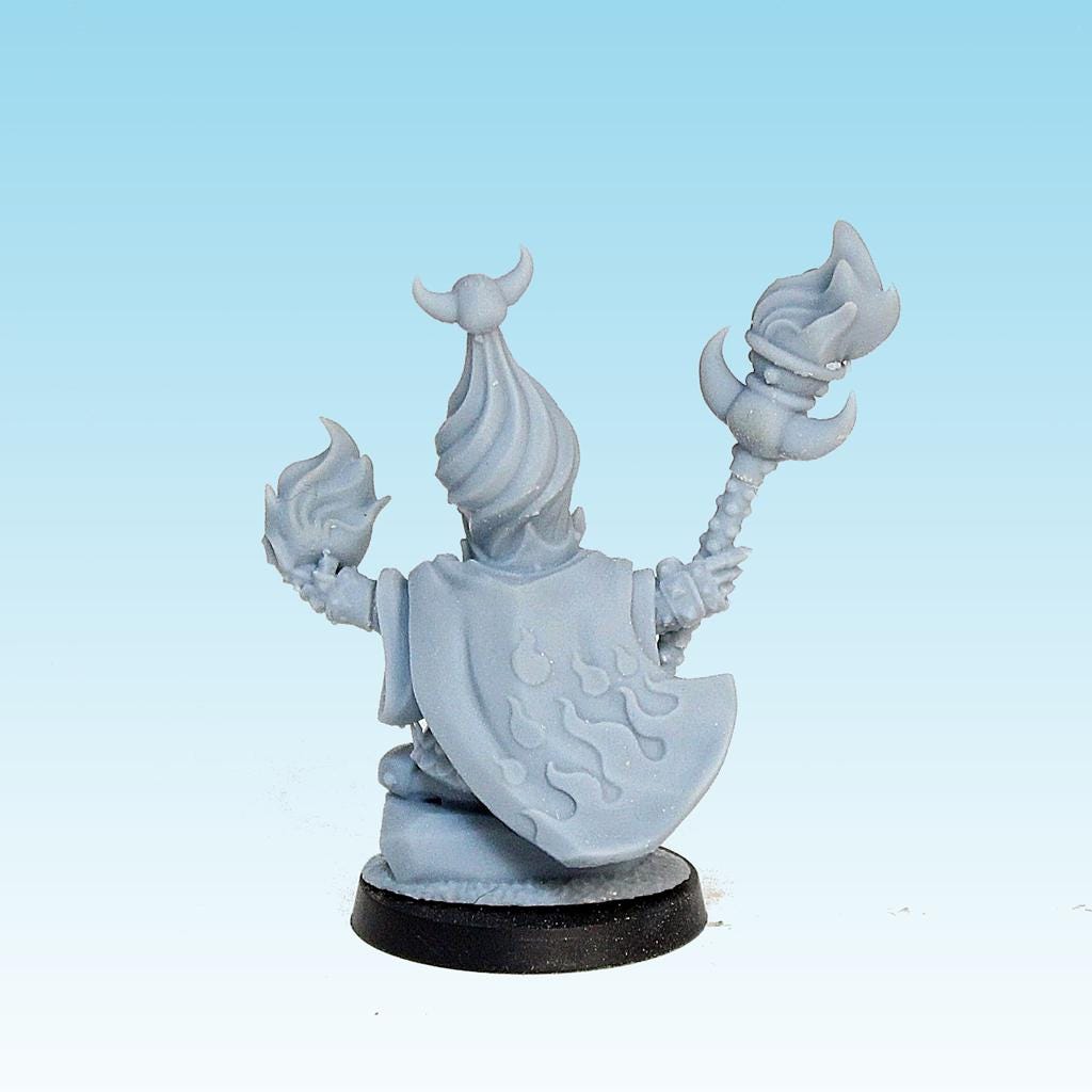 Dark Dwarf Wizard, Fantasy Skirmish Miniatures by MoM Miniatures, perfect for Fantasy Wargames and RPGs