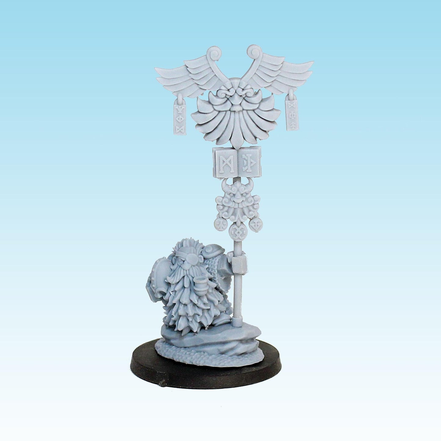 Dwarf Battle Banner, Fantasy Skirmish Miniatures by MoM Miniatures, perfect for Fantasy Wargames and RPGs