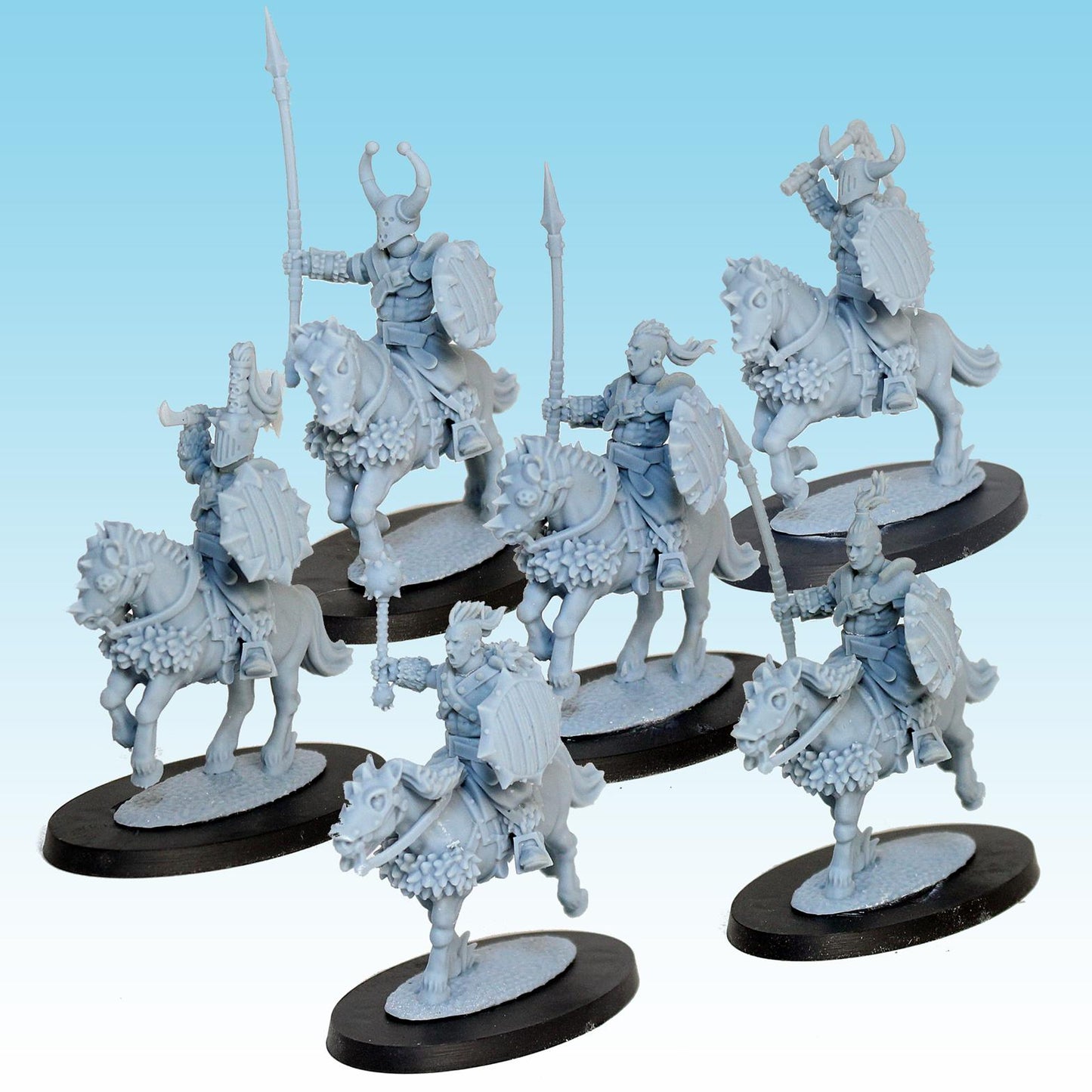 Barbarian Cavalry, Fantasy Skirmish Miniatures by MoM Miniatures, perfect for Fantasy Wargames and RPGs