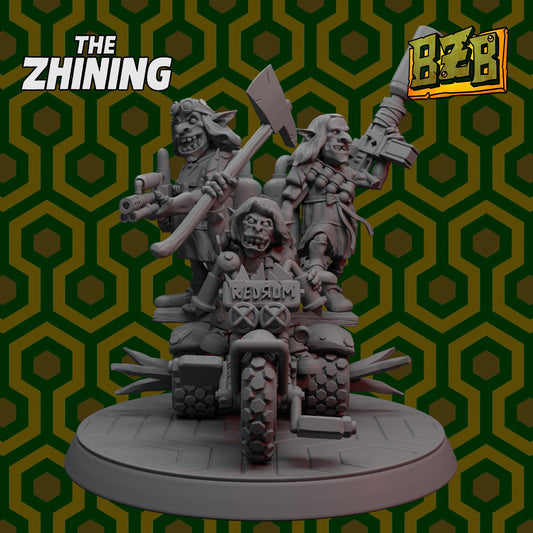 Trio Overlook, The Zhining, Movie-inspired Orkish Menace Sculpted by Big Zkreen Boyz, Grimdark Compatible, Scaled for Sci-Fi Wargames