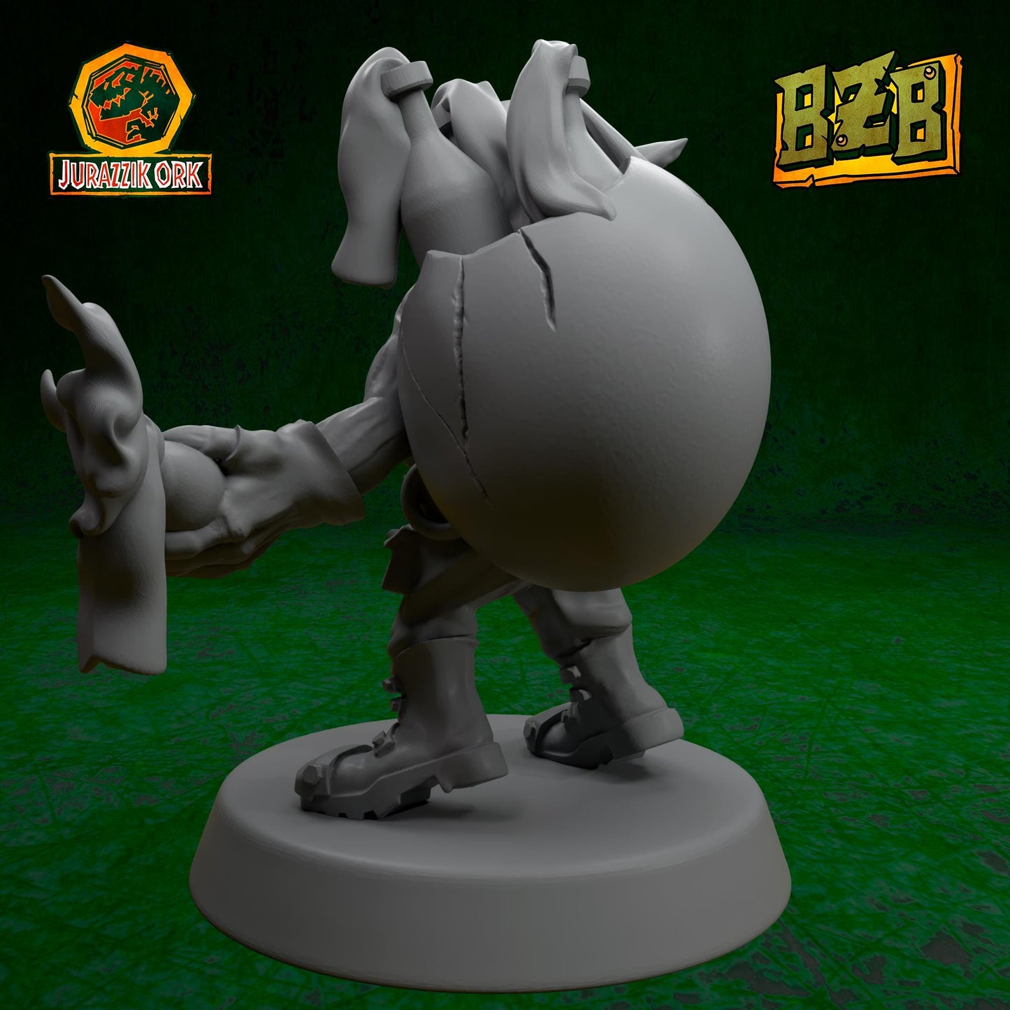 Goblin Molotov, Jurazzik Ork, Movie-inspired Orkish Menace Sculpted by Big Zkreen Boyz, Grimdark Compatible, Scaled for Sci-Fi Wargames