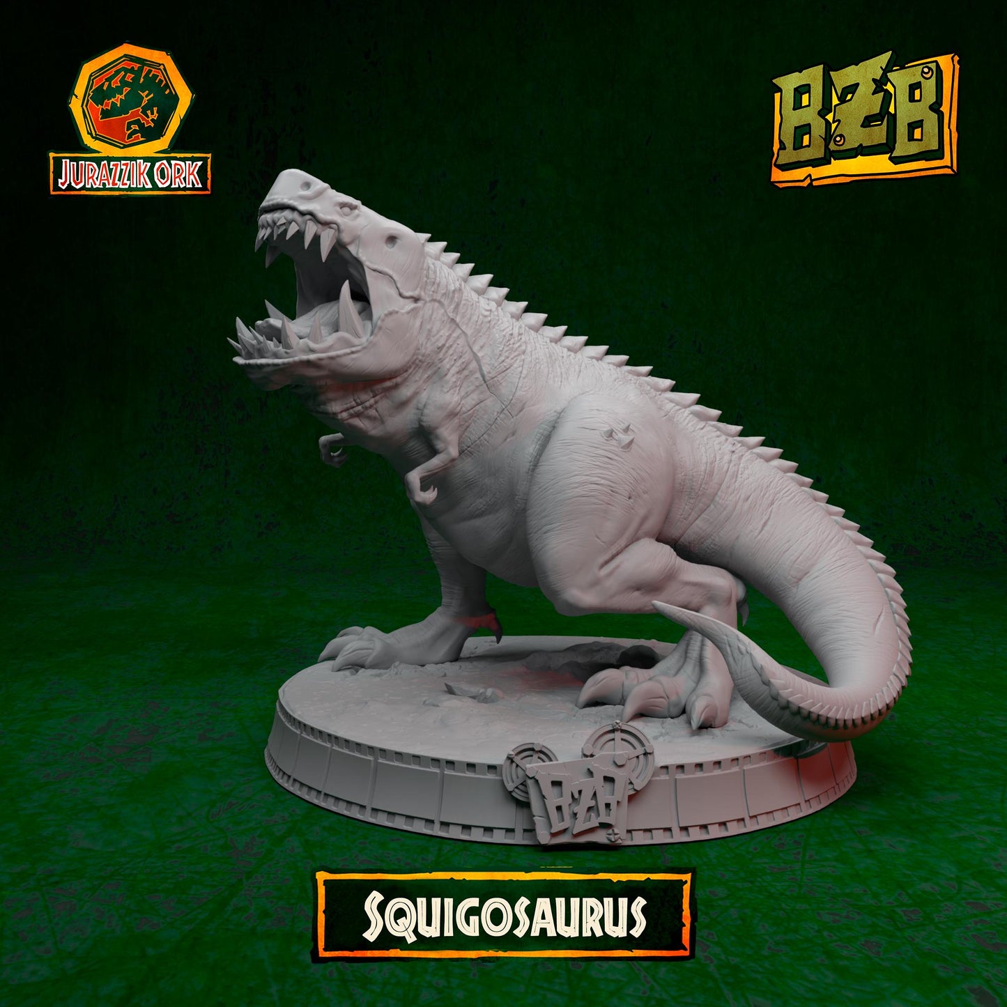 Squigosaurus, Jurazzik Ork, Movie-inspired Orkish Menace Sculpted by Big Zkreen Boyz, Grimdark Compatible, Scaled for Sci-Fi Wargames