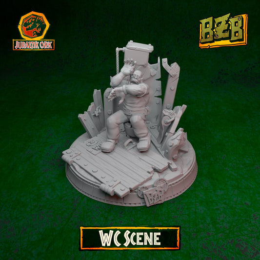 WC - Scene, Jurazzik Ork, Movie-inspired Orkish Menace Sculpted by Big Zkreen Boyz, Grimdark Compatible, Scaled for Sci-Fi Wargames