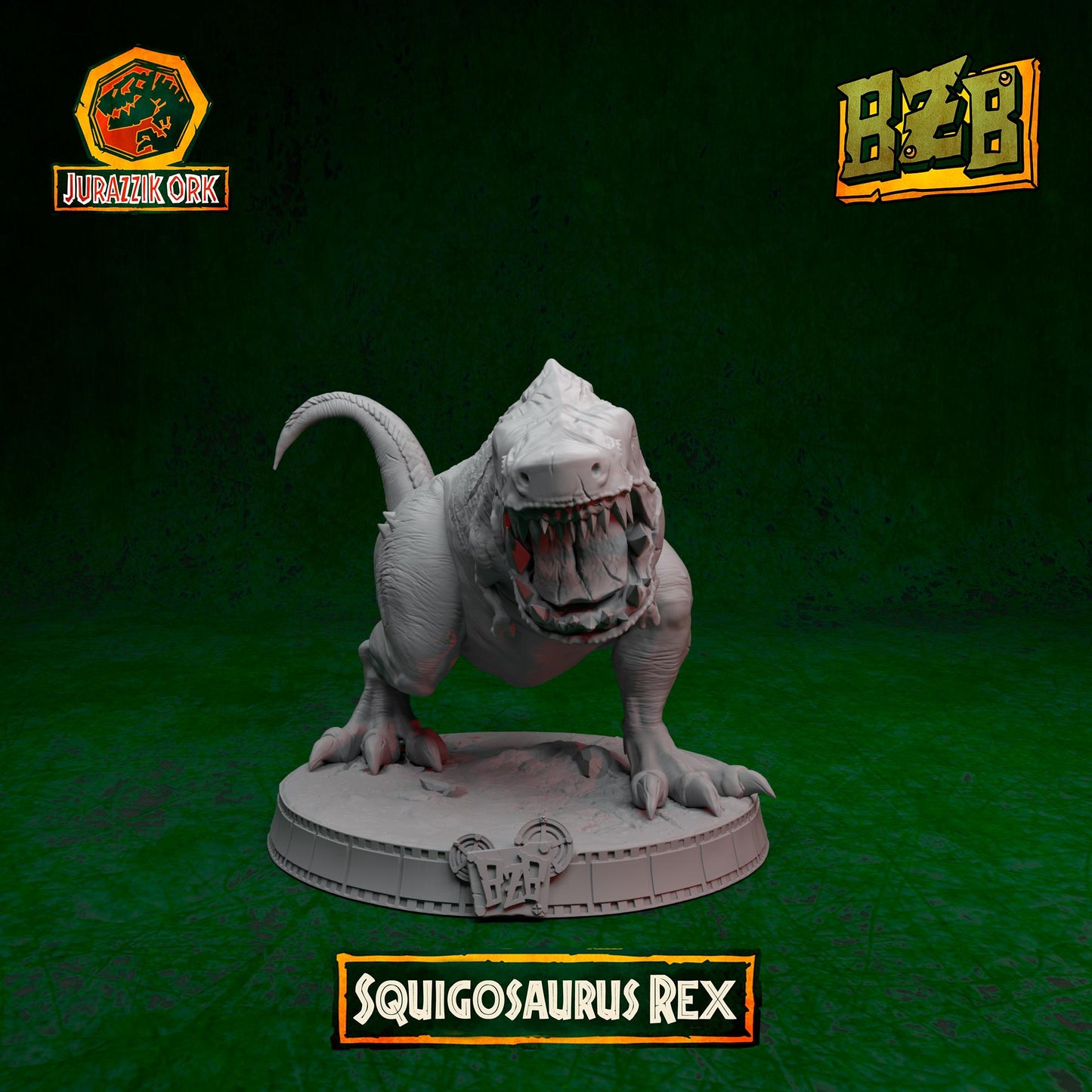 Squigosaurus, Jurazzik Ork, Movie-inspired Orkish Menace Sculpted by Big Zkreen Boyz, Grimdark Compatible, Scaled for Sci-Fi Wargames