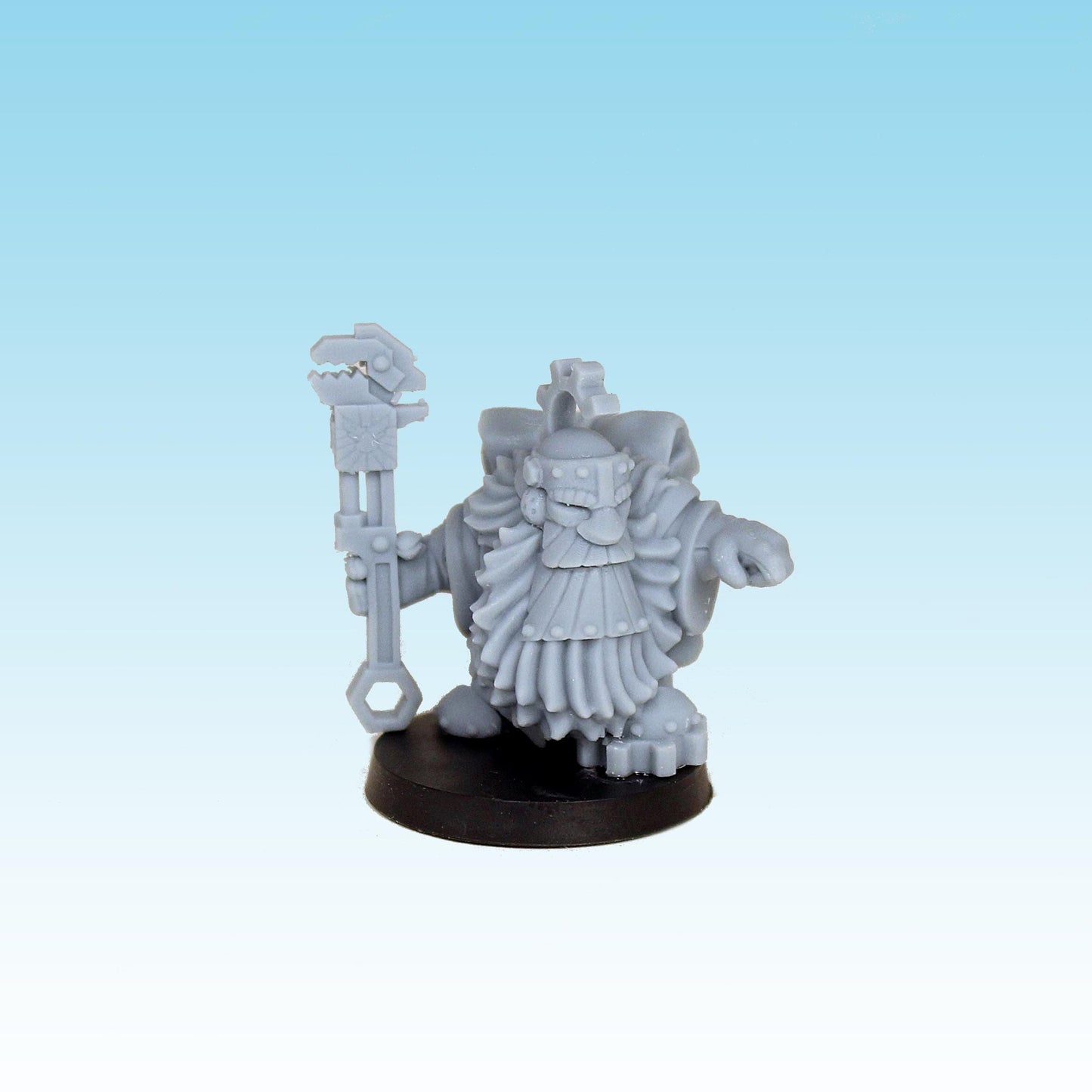 Dwarf Engineer Mask and Spanner, Fantasy Skirmish Miniatures by MoM Miniatures, perfect for Fantasy Wargames and RPGs