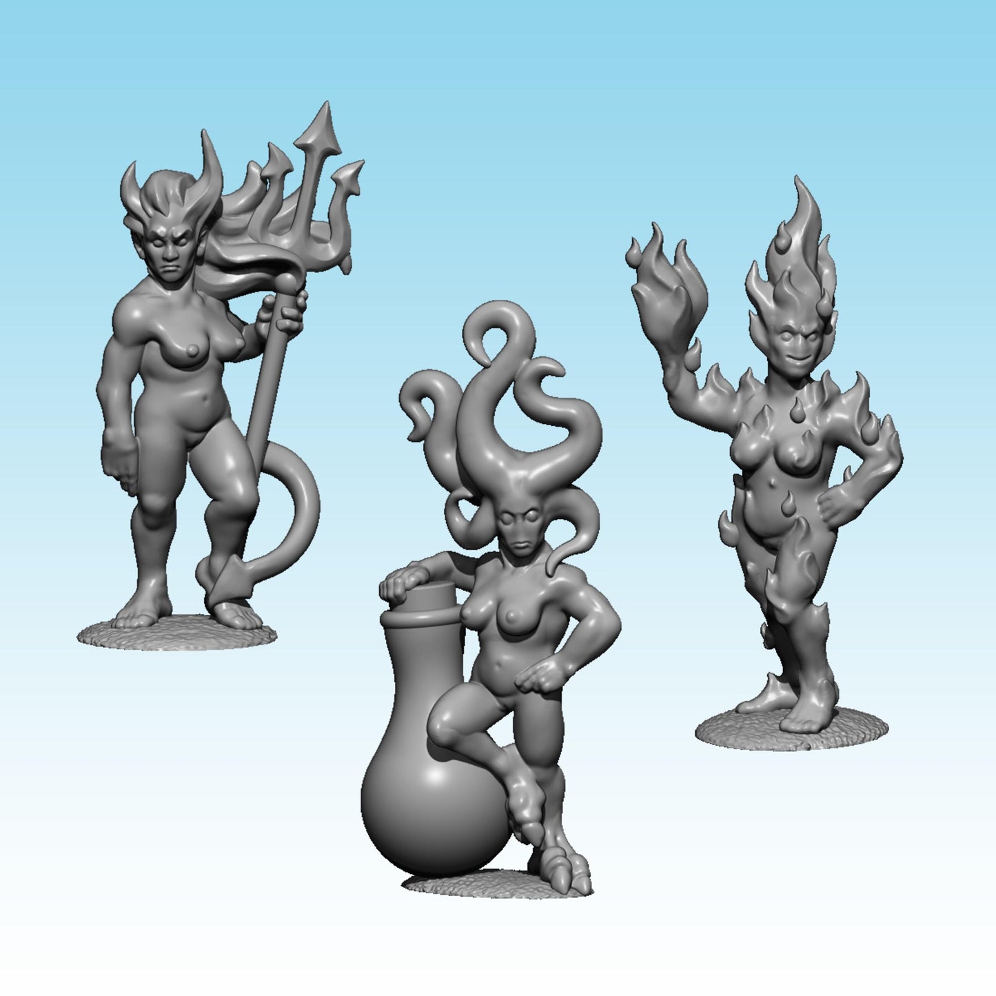 Female Familiars, Fantasy Skirmish Miniatures by MoM Miniatures, perfect for Fantasy Wargames and RPGs