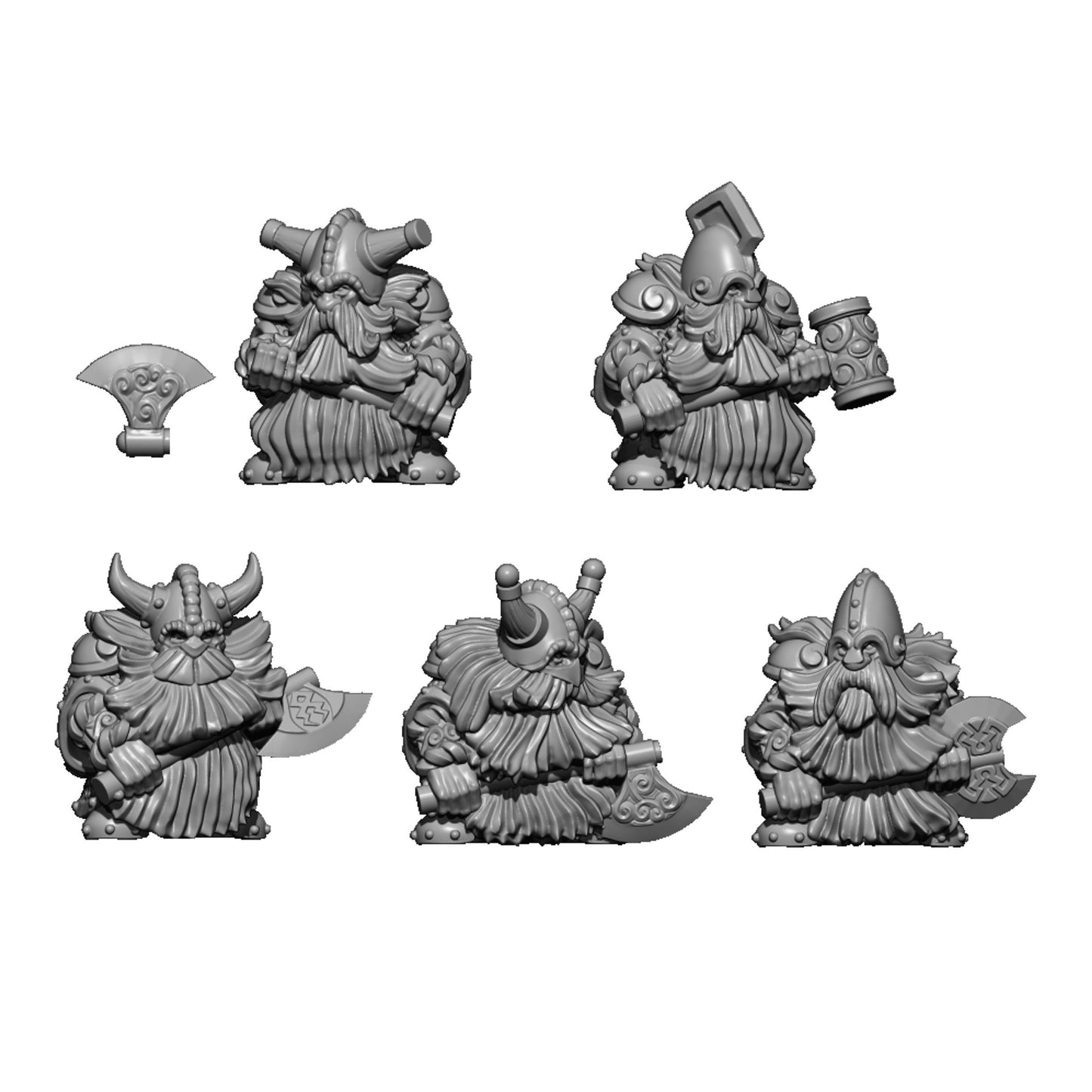 Dwarven White Beards, Fantasy Skirmish Miniatures by MoM Miniatures, perfect for Fantasy Wargames and RPGs
