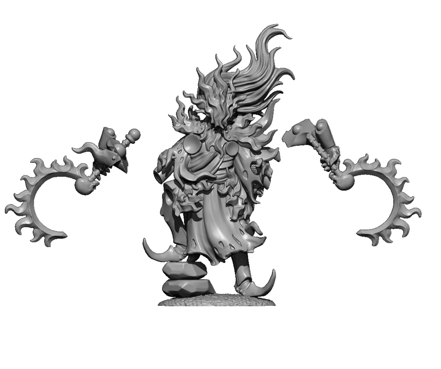 Flaming Lord of Chaos, Fantasy Skirmish Miniatures by MoM Miniatures, perfect for Fantasy Wargames and RPGs