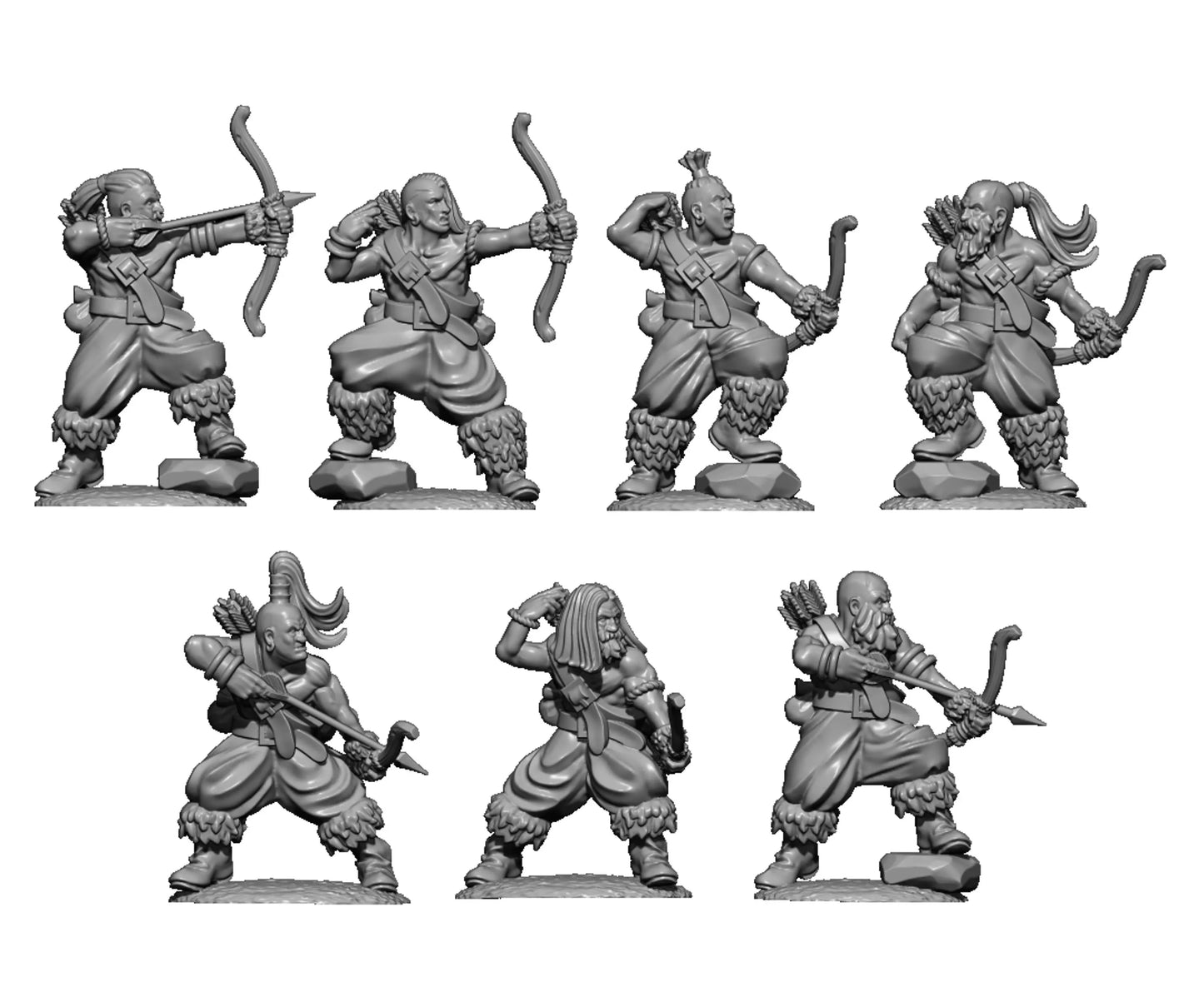 Barbarian Bow Levies, Fantasy Skirmish Miniatures by MoM Miniatures, perfect for Fantasy Wargames and RPGs