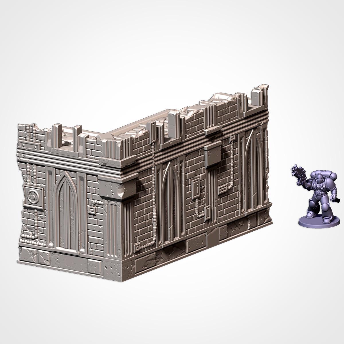 Modular CATHEDRAL RUINS UKTC Compatible set Txarli Factory Ruined Building Terrain Cityscape Set, Perfect for Tabletop Wargames