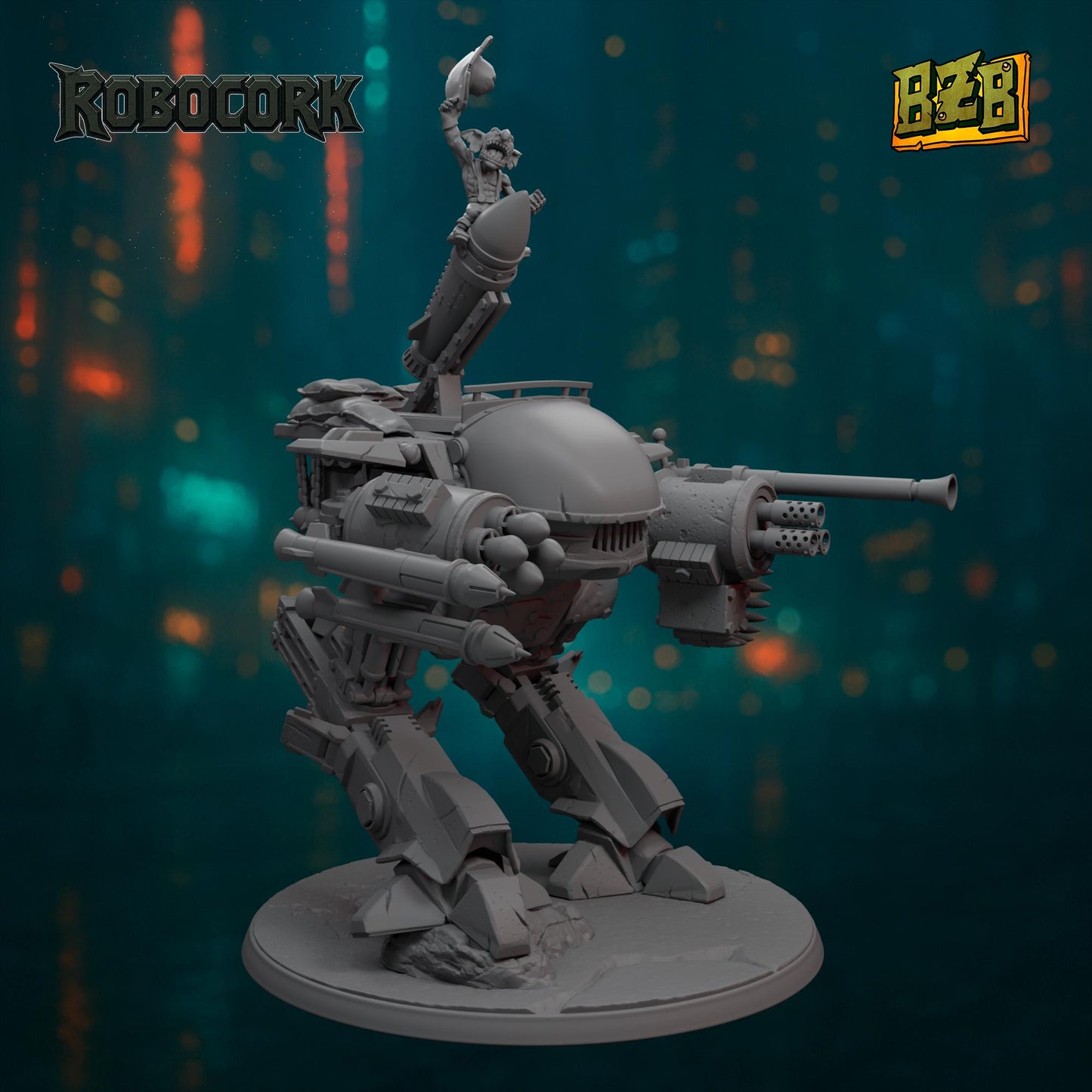 Bad Robot, ROBOCORK, Movie-inspired Orkish Menace Sculpted by Big Zkreen Boyz, Grimdark Compatible, Scaled for Sci-Fi Wargames