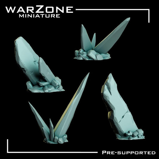 Crystal / Crystals Basing Bits Vol. 02, Grimdark Conversion Parts and Basing Materials Sculpted by WarZone Miniature