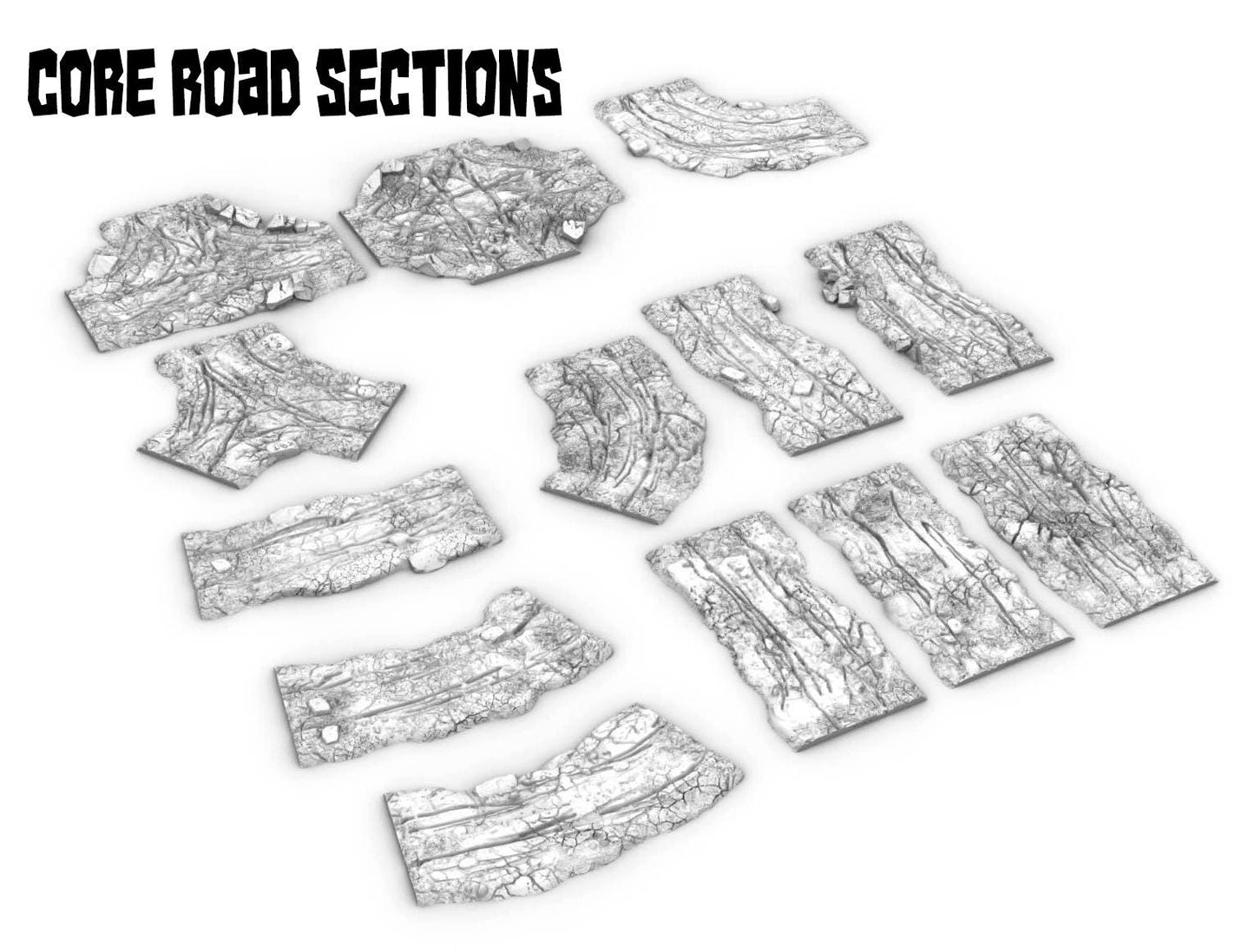 Ultimate Low Profile Road System ULPRS: Core Set - 3D Printed Tabletop Terrain, Perfect for Wargames, Board Games, Role Playing Games