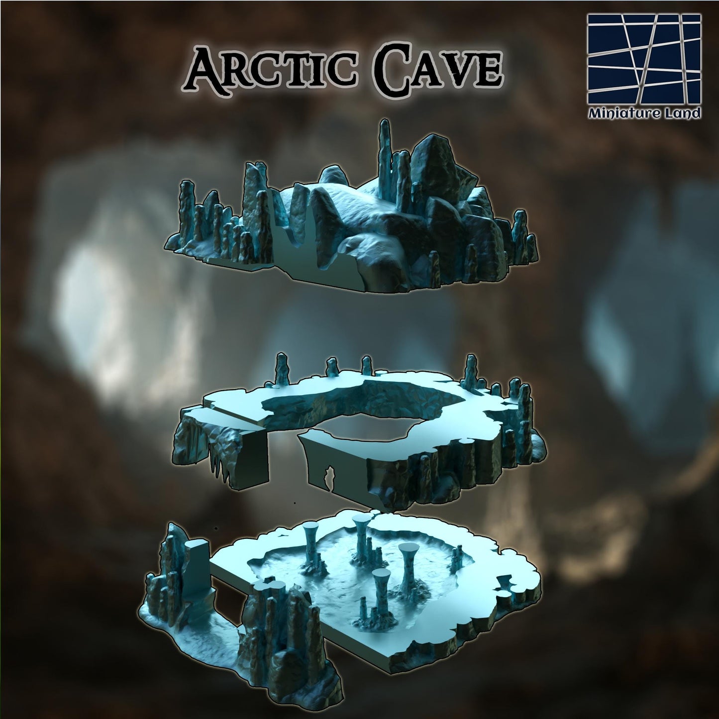 Arctic cave - Tabletop Terrain - 28 MM, Tabletop 3D Printed Terrain by MiniatureLand, Perfect for Wargaming and RPGs