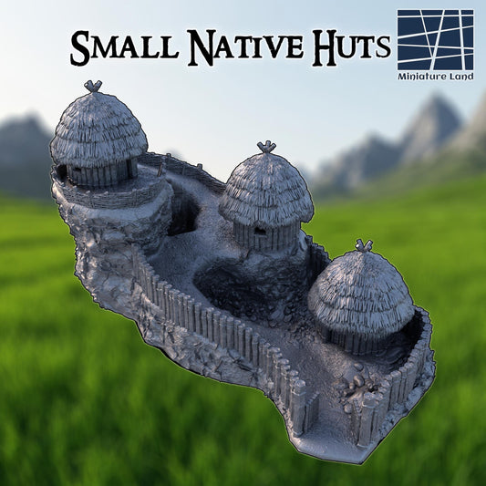 Small Native Huts - Tabletop Terrain - 28 MM, Tabletop 3D Printed Terrain by MiniatureLand, Perfect for Wargaming and RPGs
