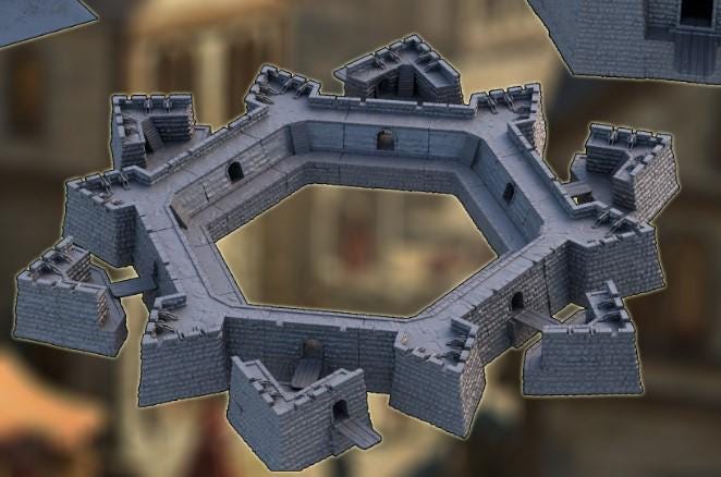 Star Fort - Tabletop Terrain - 28 MM, Tabletop 3D Printed Terrain by MiniatureLand, Perfect for Wargaming and RPGs