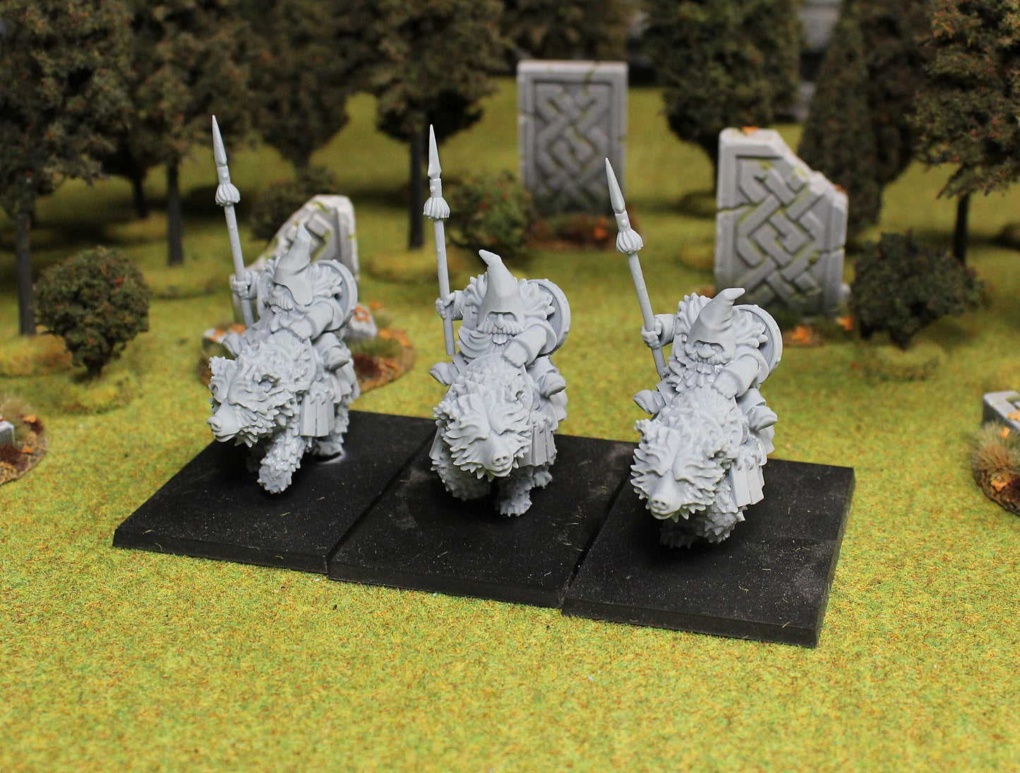 Dwarven Bear Cavalry, Fantasy Skirmish Miniatures by MoM Miniatures, perfect for Fantasy Wargames and RPGs