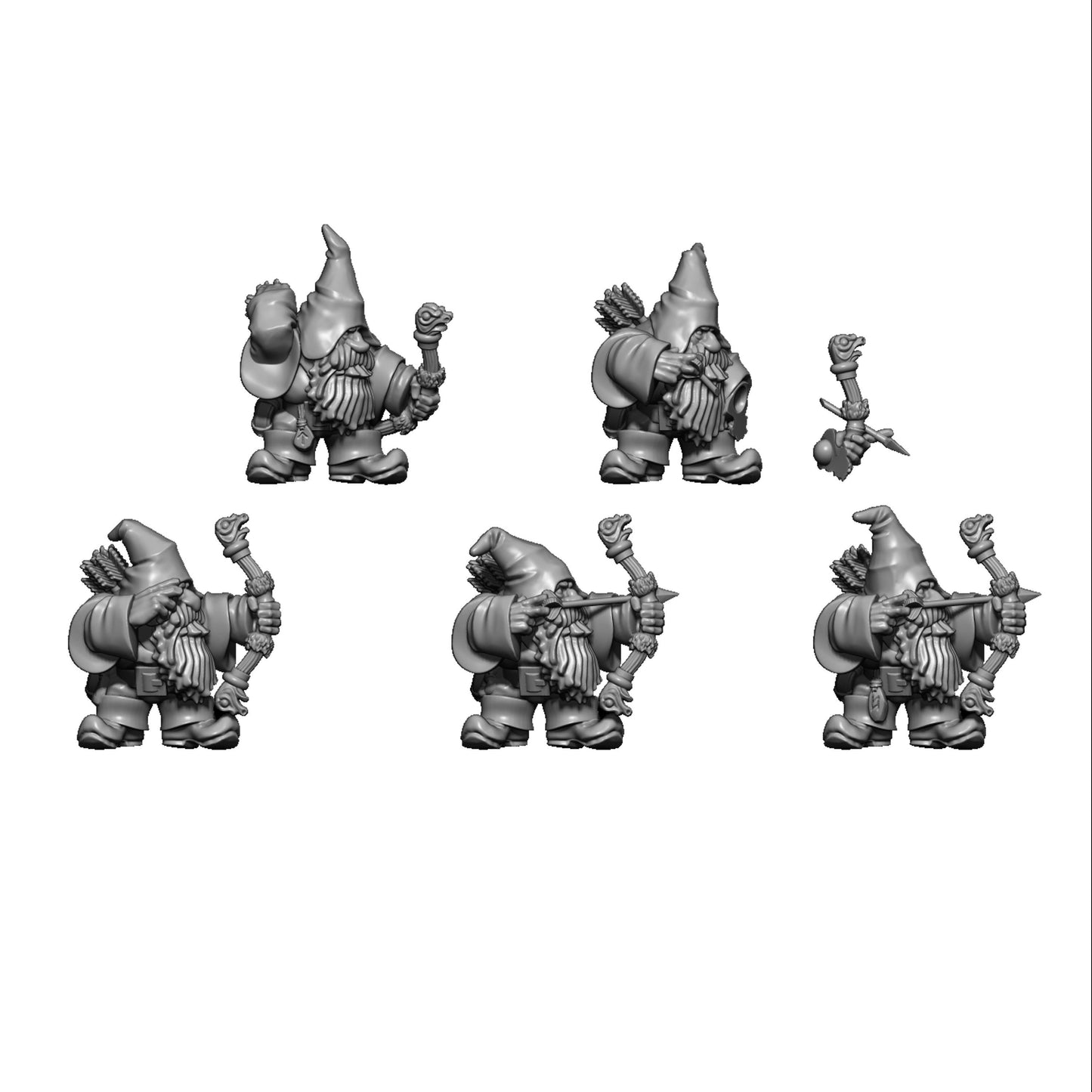 Dwarven Rangers with Bow, Fantasy Skirmish Miniatures by MoM Miniatures, perfect for Fantasy Wargames and RPGs
