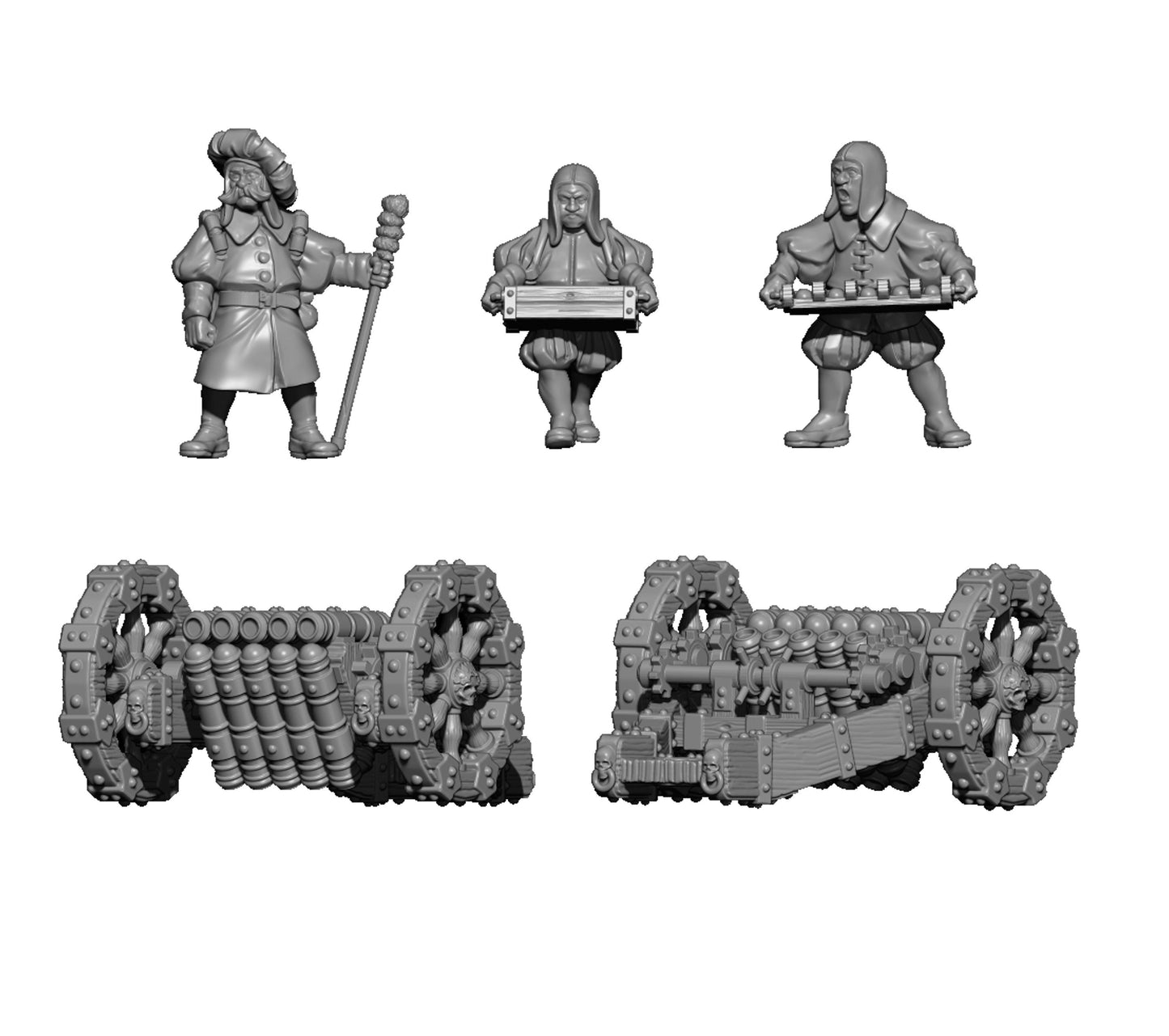 Empire Volley Gun, Fantasy Skirmish Miniatures by MoM Miniatures, perfect for Fantasy Wargames and RPGs