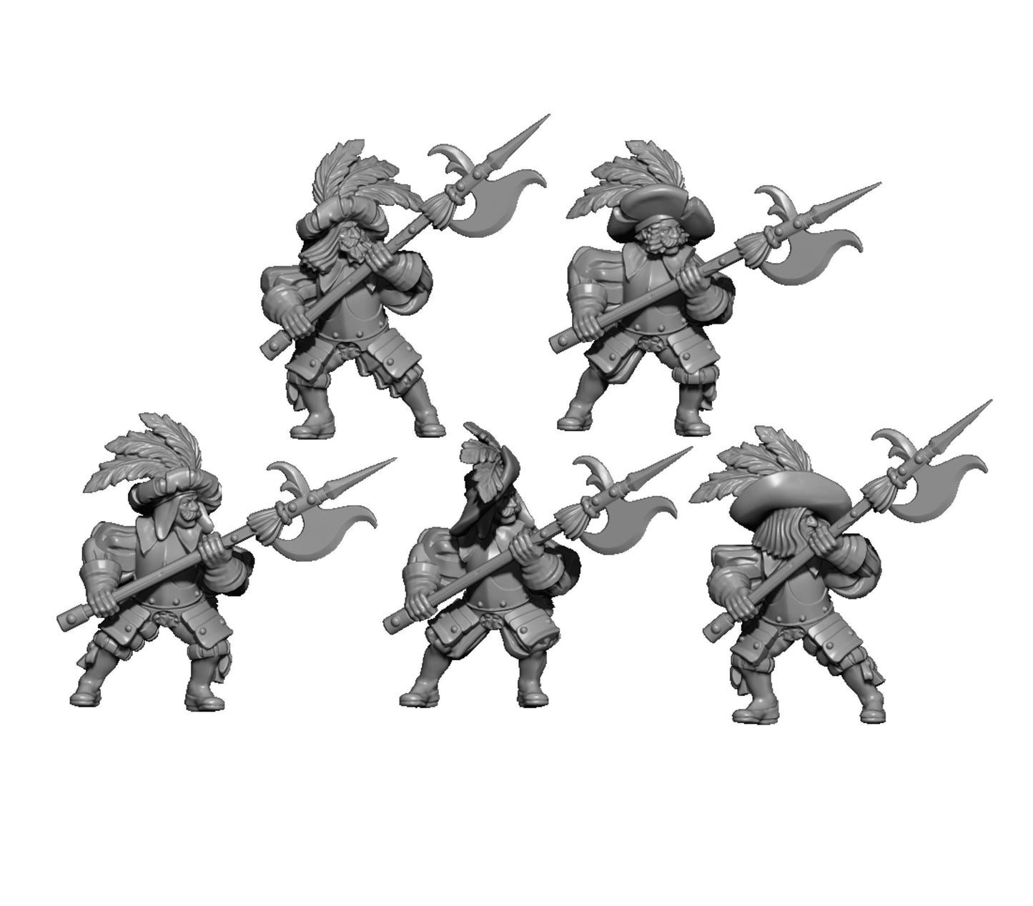 Borland Halberdiers, Fantasy Skirmish Miniatures by MoM Miniatures, perfect for Fantasy Wargames and RPGs