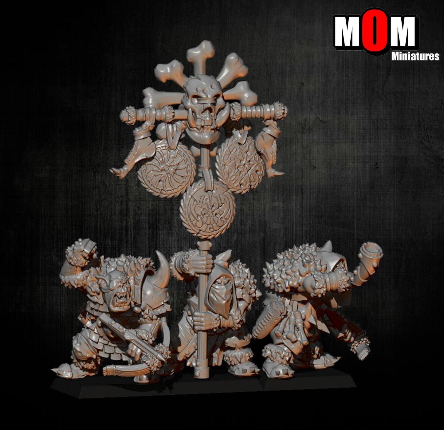 Armored Orc Crossbowmen, Fantasy Skirmish Miniatures by MoM Miniatures, perfect for Fantasy Wargames and RPGs