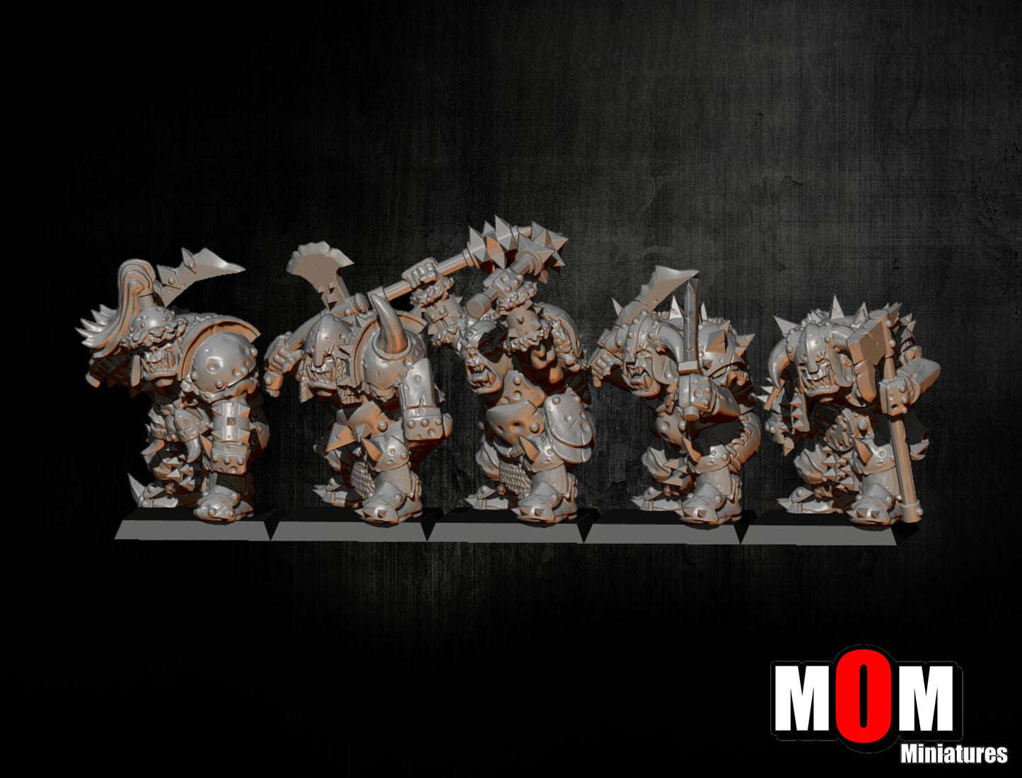 Black Orcs, Fantasy Skirmish Miniatures by MoM Miniatures, perfect for Fantasy Wargames and RPGs
