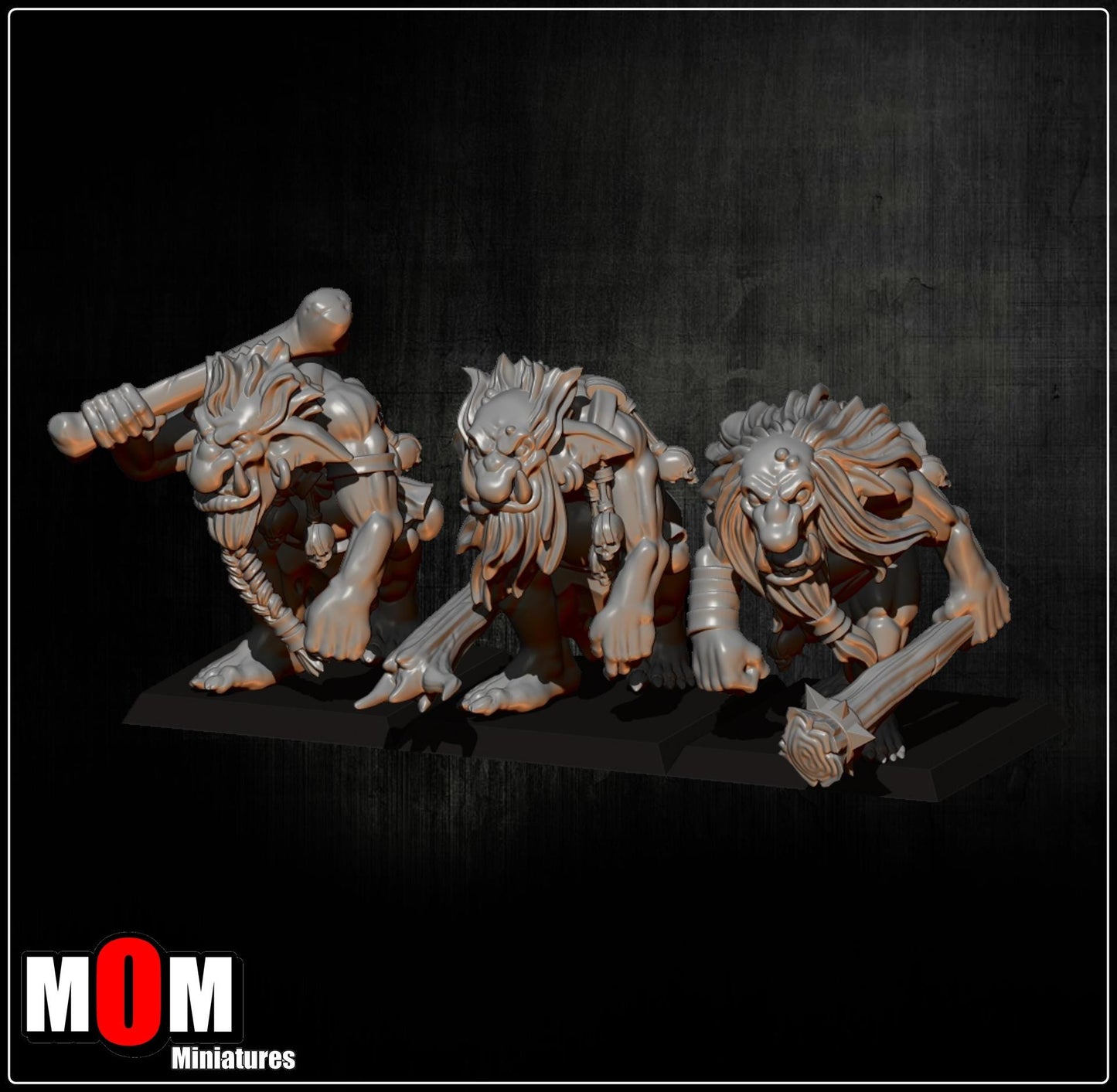 Trolls, Fantasy Skirmish Miniatures by MoM Miniatures, perfect for Fantasy Wargames and RPGs