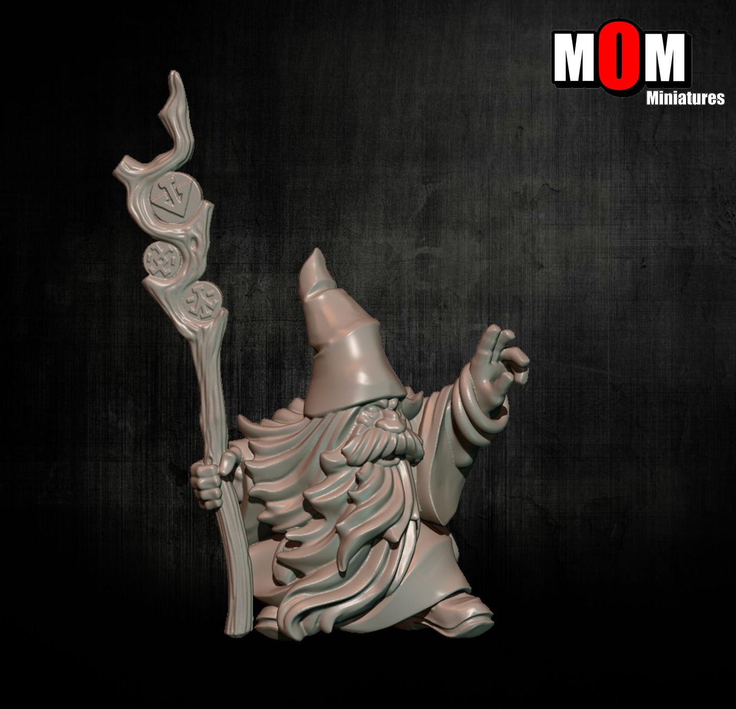 Wizard and Apprentice Dwarf, Fantasy Skirmish Miniatures by MoM Miniatures, perfect for Fantasy Wargames and RPGs