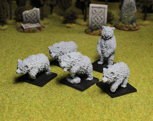 Bears, Fantasy Skirmish Miniatures by MoM Miniatures, perfect for Fantasy Wargames and RPGs