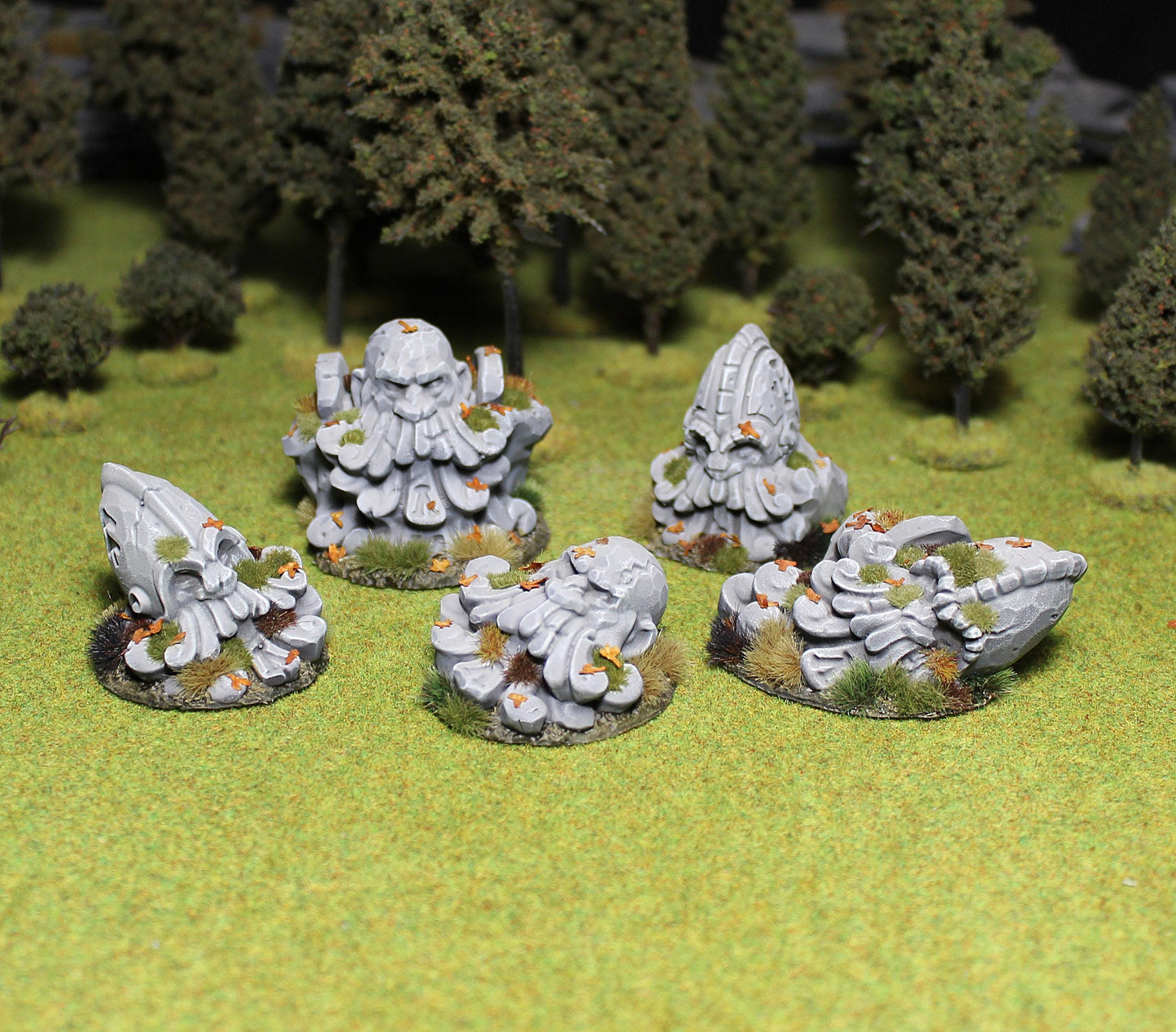 Dwarf Statue Heads, Fantasy Wargame Miniatures by MoM
