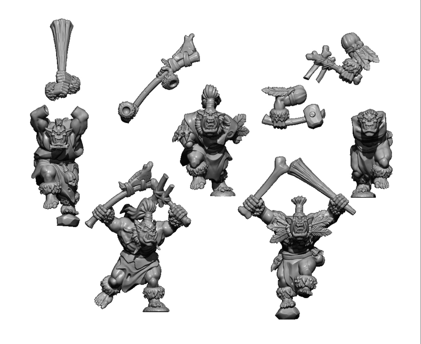 Wild Orcs, Fantasy Skirmish Miniatures by MoM Miniatures, perfect for Fantasy Wargames and RPGs