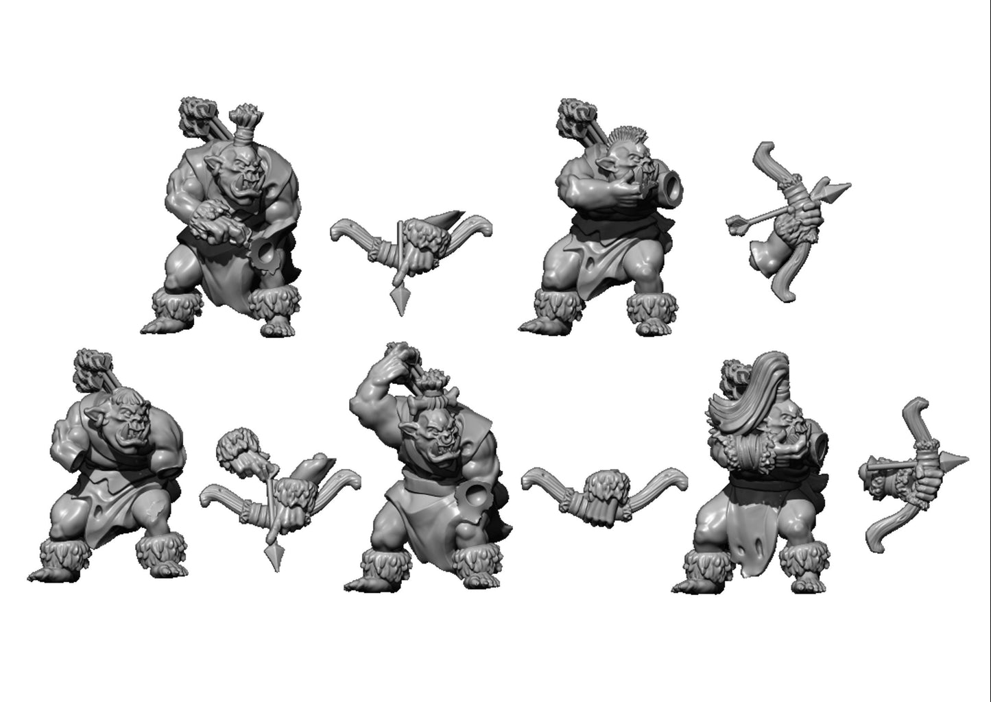 Wild Orc Archers, Fantasy Skirmish Miniatures by MoM Miniatures, perfect for Fantasy Wargames and RPGs