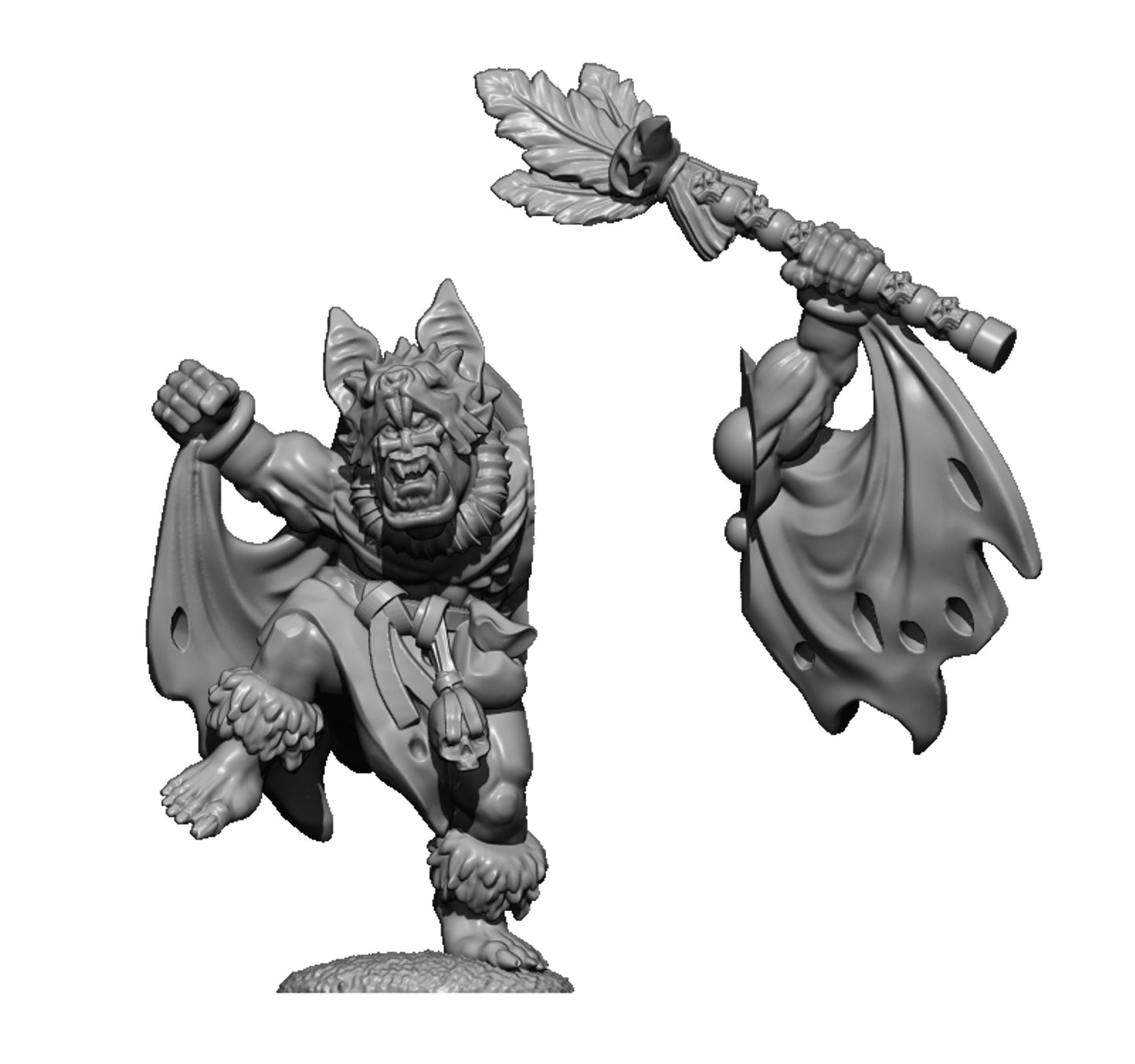 Wild Orc Shaman 2, Fantasy Skirmish Miniatures by MoM Miniatures, perfect for Fantasy Wargames and RPGs