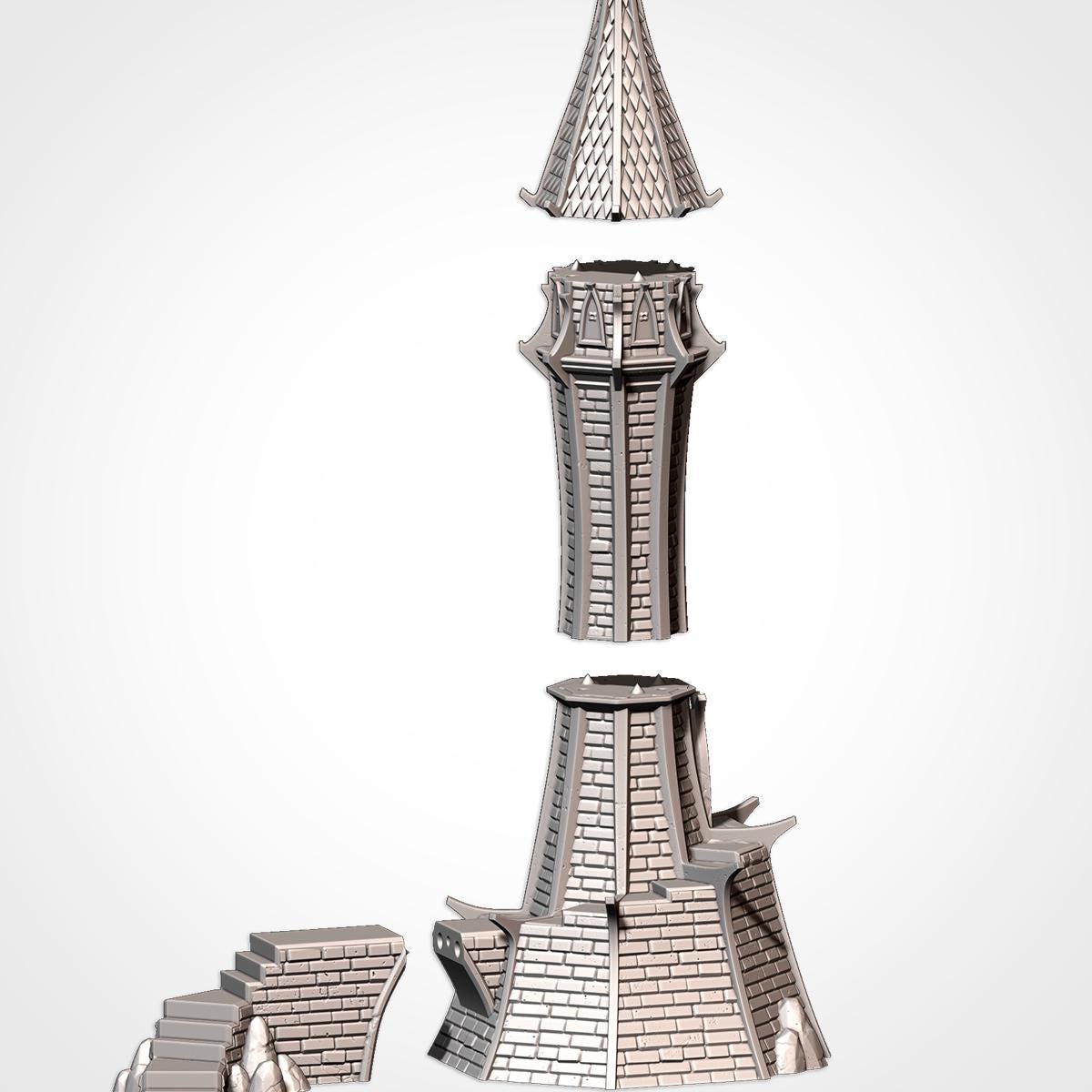 ELVEN CONSTRUCTIONS terrain by Txarli Factory Fantasy Terrain Ruined Statues Set, Perfect for Tabletop Wargames