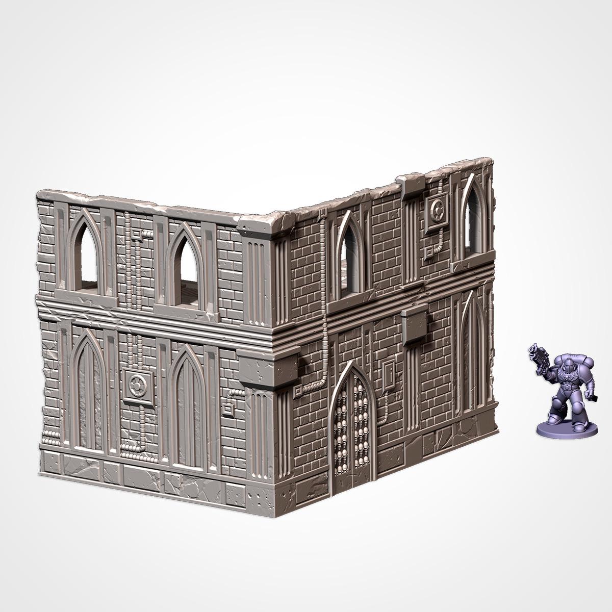 Modular CATHEDRAL RUINS UKTC Compatible set Txarli Factory Ruined Building Terrain Cityscape Set, Perfect for Tabletop Wargames