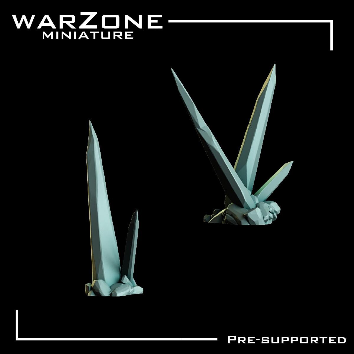 Crystal / Crystals Basing Bits Vol. 02, Grimdark Conversion Parts and Basing Materials Sculpted by WarZone Miniature