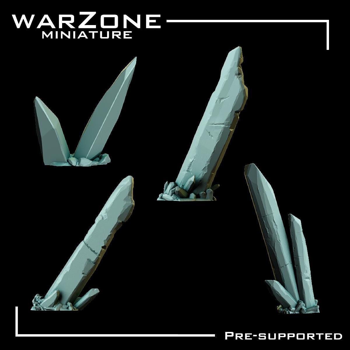 Crystal / Crystals Basing Bits Vol. 02, Grimdark Conversion Parts and Basing Materials Sculpted by WarZone Miniature