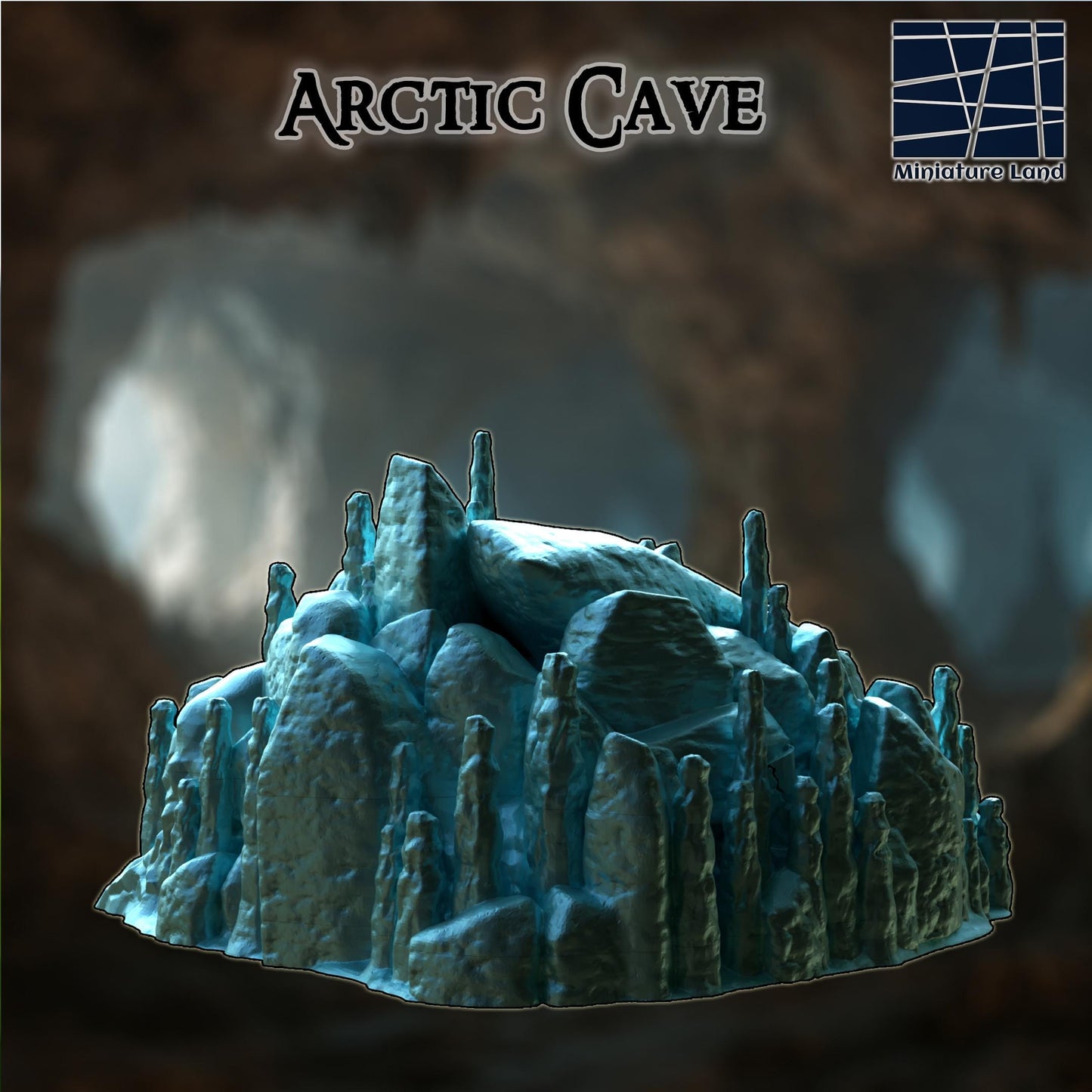 Arctic cave - Tabletop Terrain - 28 MM, Tabletop 3D Printed Terrain by MiniatureLand, Perfect for Wargaming and RPGs