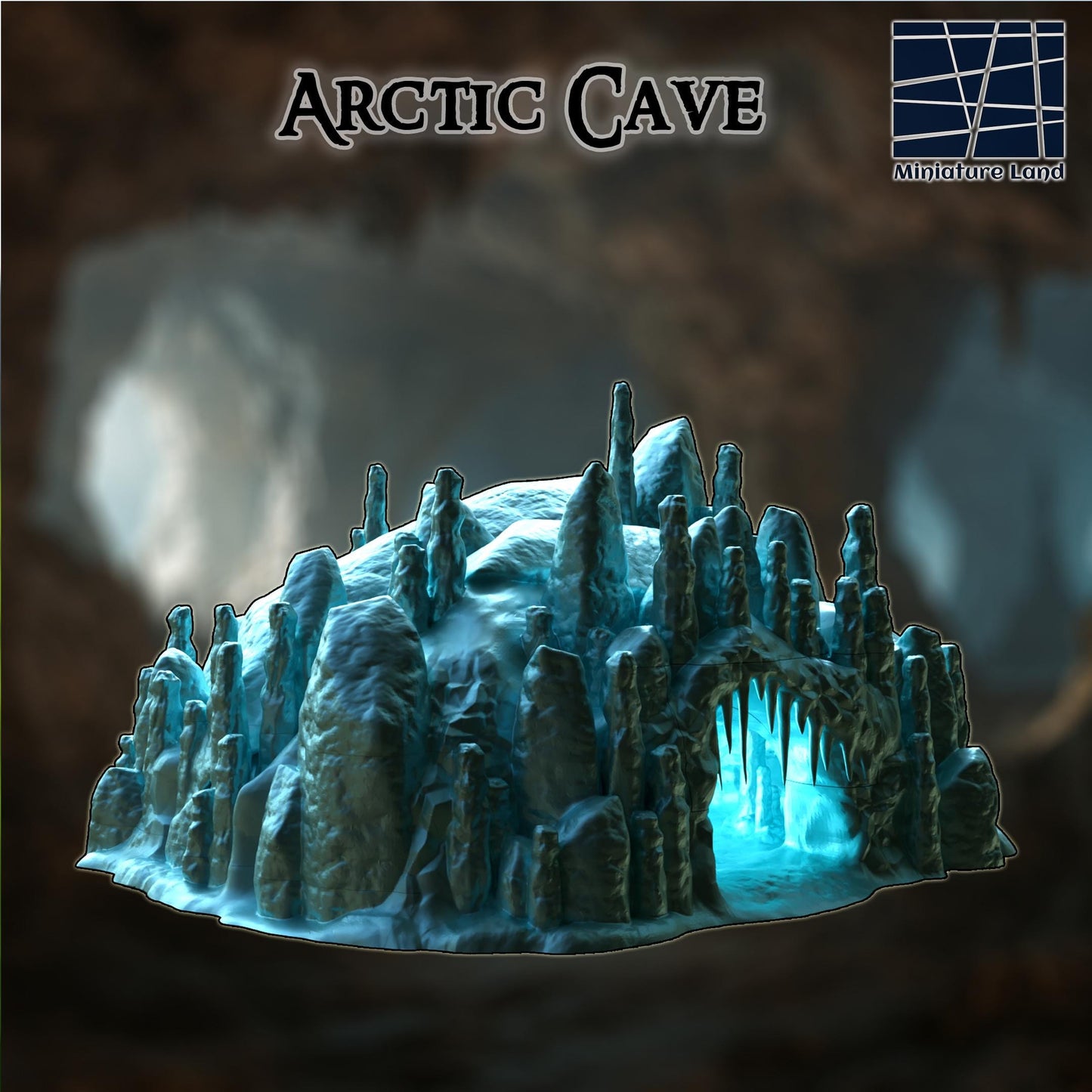 Arctic cave - Tabletop Terrain - 28 MM, Tabletop 3D Printed Terrain by MiniatureLand, Perfect for Wargaming and RPGs