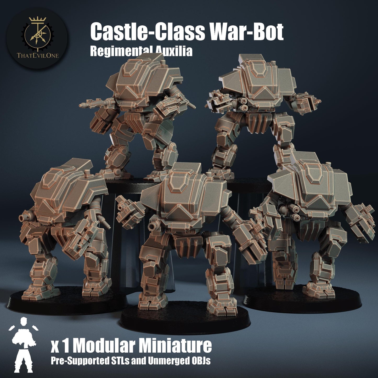 Castle-Class War-Bot, Imperial Guard, monopose Sci-Fi warriors by ThatEvilOne