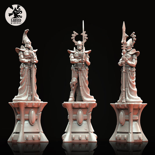 Sci Fi Elf Statue, Space-Faring Elf Statues Sculpted by Tainted Windmill for Wargames set in the Grimdark Future