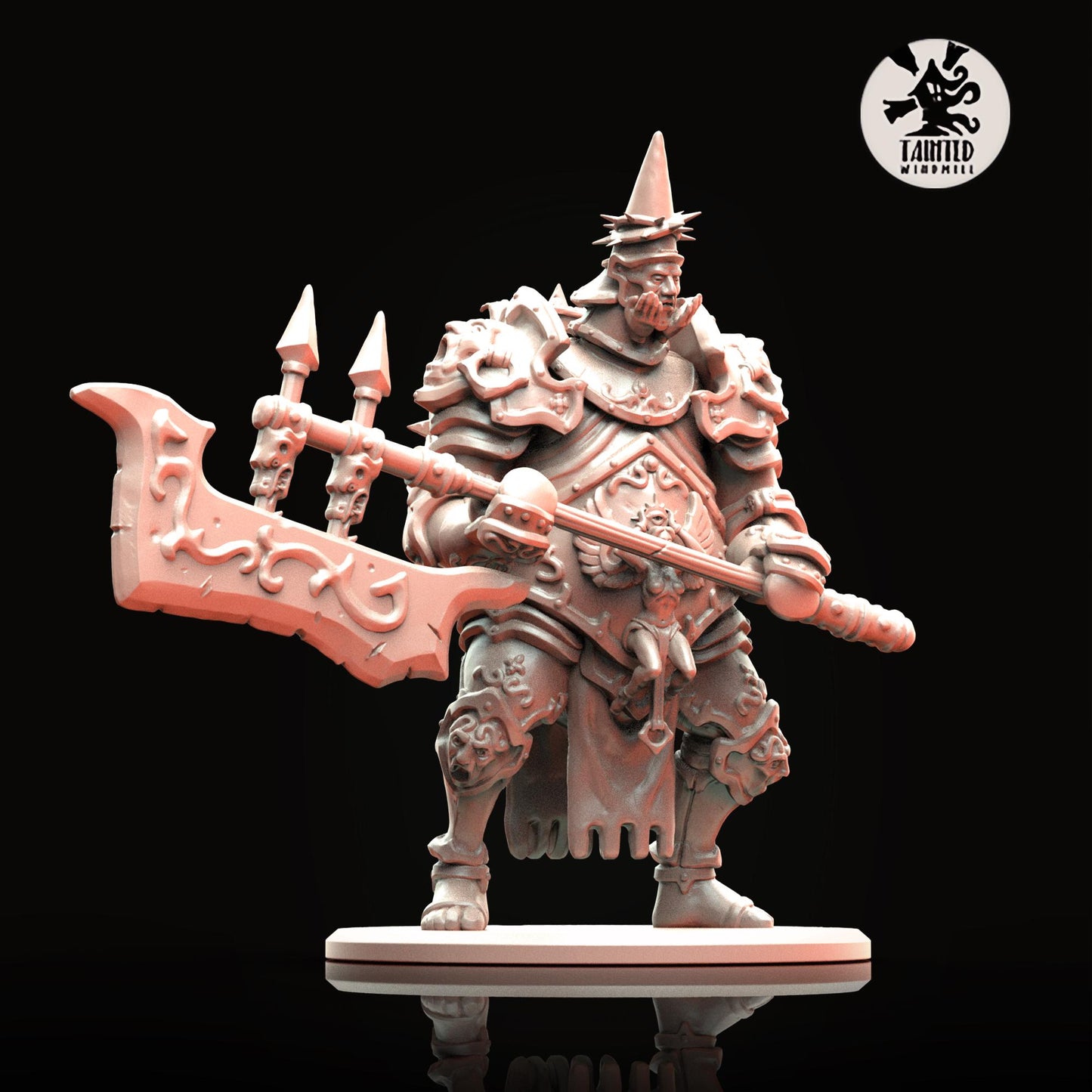 Temple Headsman, Chaotic Marine Monopose Miniatures Sculpted by Tainted Windmill for Wargames set in the Grimdark Future