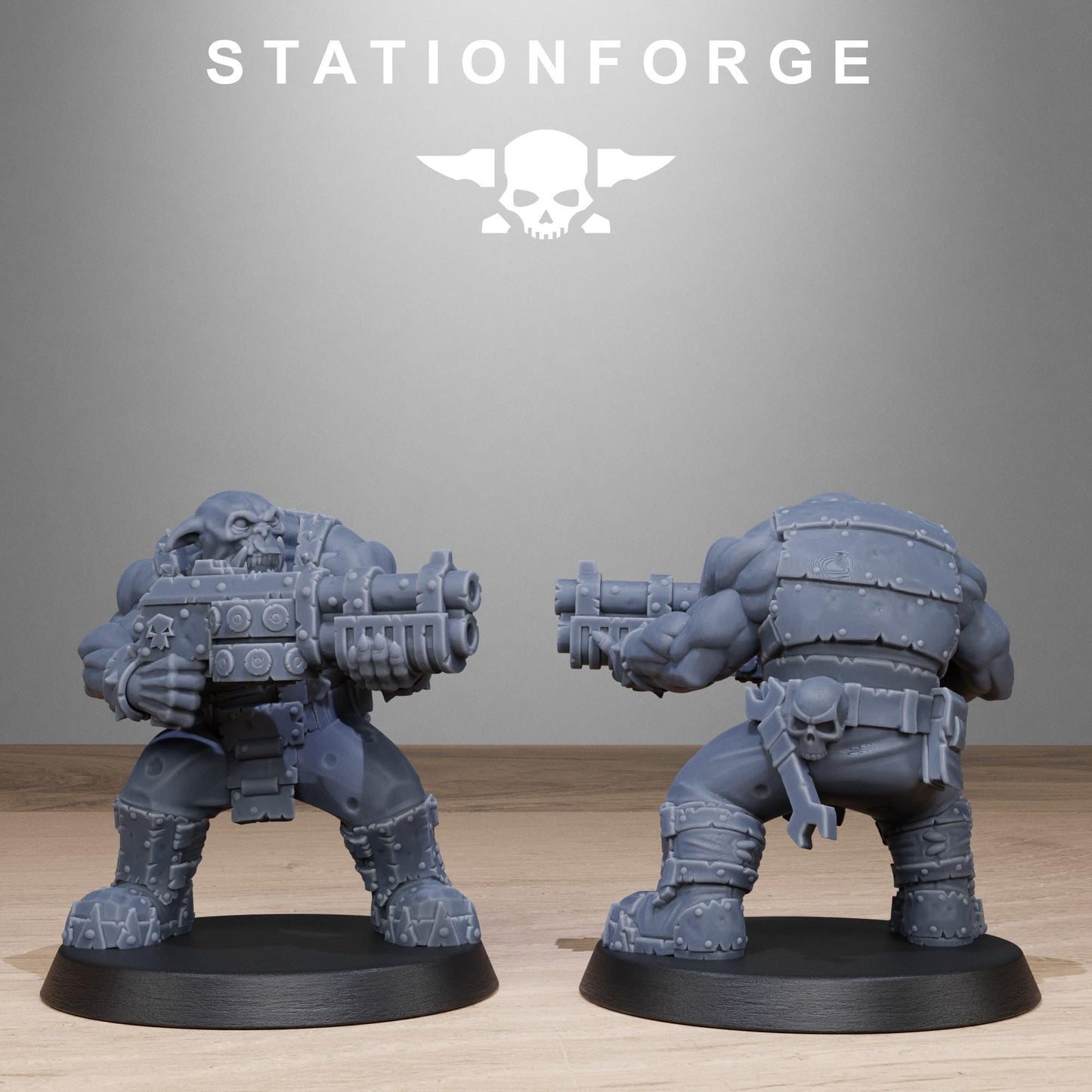Orkaz Bros Infantry, Space-Faring Orkish Menace Sculpted by STATIONFORGE, Grimdark Compatible, Sci-Fi Wargame Scale
